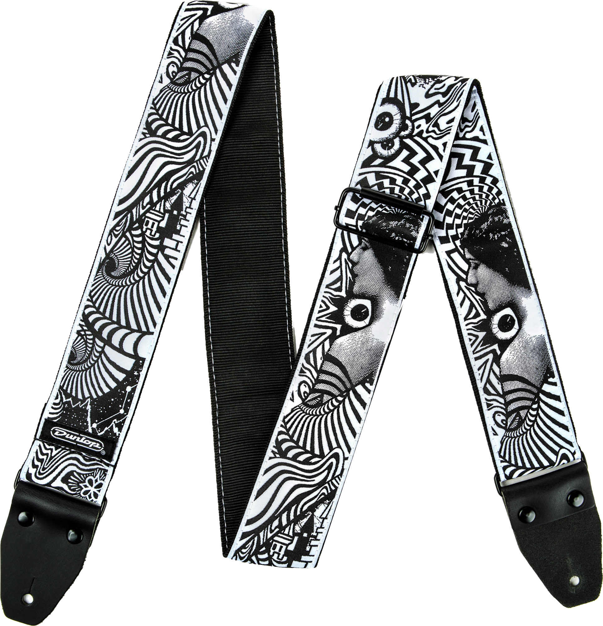 GUITARGUITAR Dunlop ILD02 I Love Dust Strap Vortex Black/White