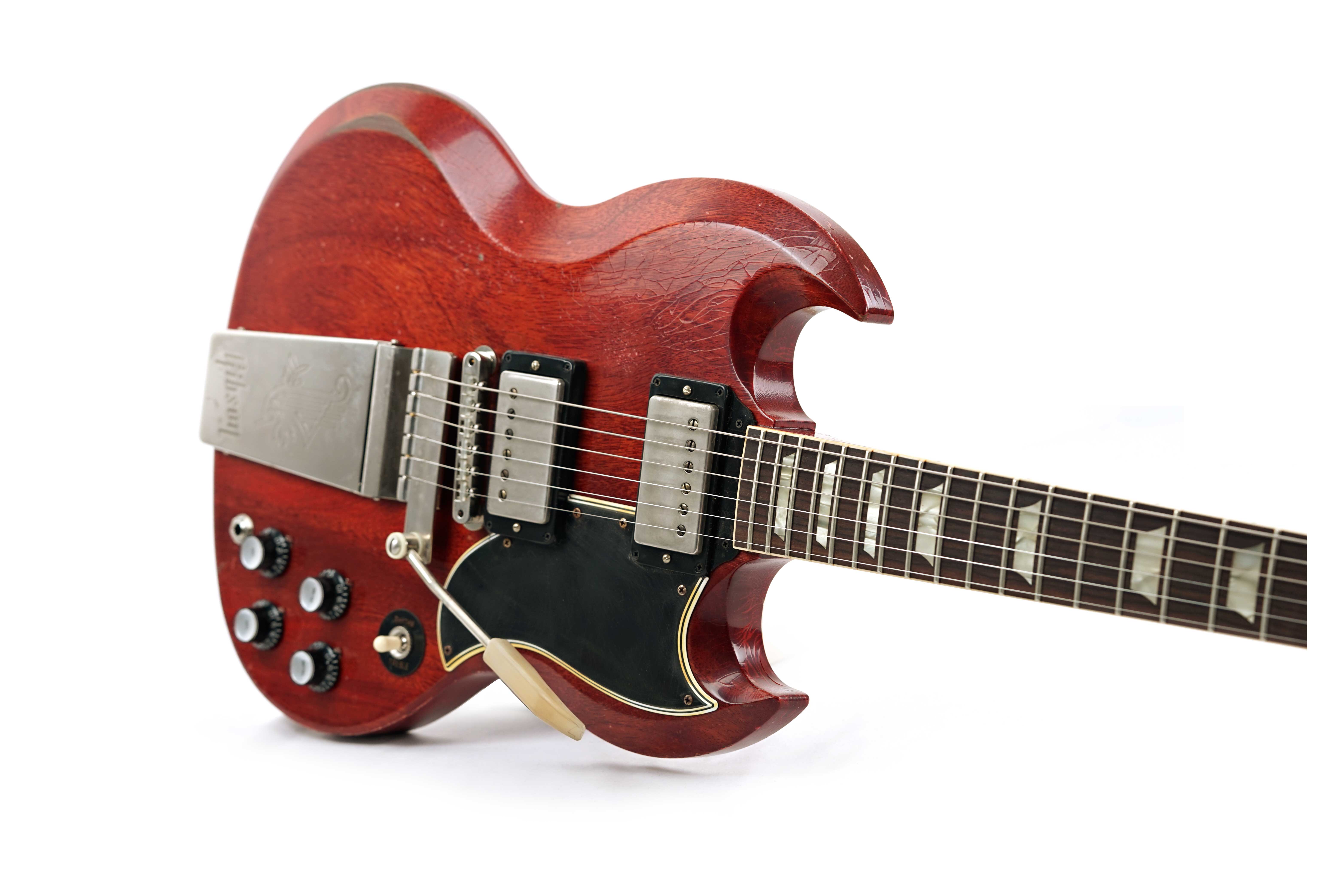 GUITARGUITAR Gibson Custom Shop Murphy Lab 1964 SG Standard Reissue With Maestro Vibrola Heavy Aged Faded Cherry #300094