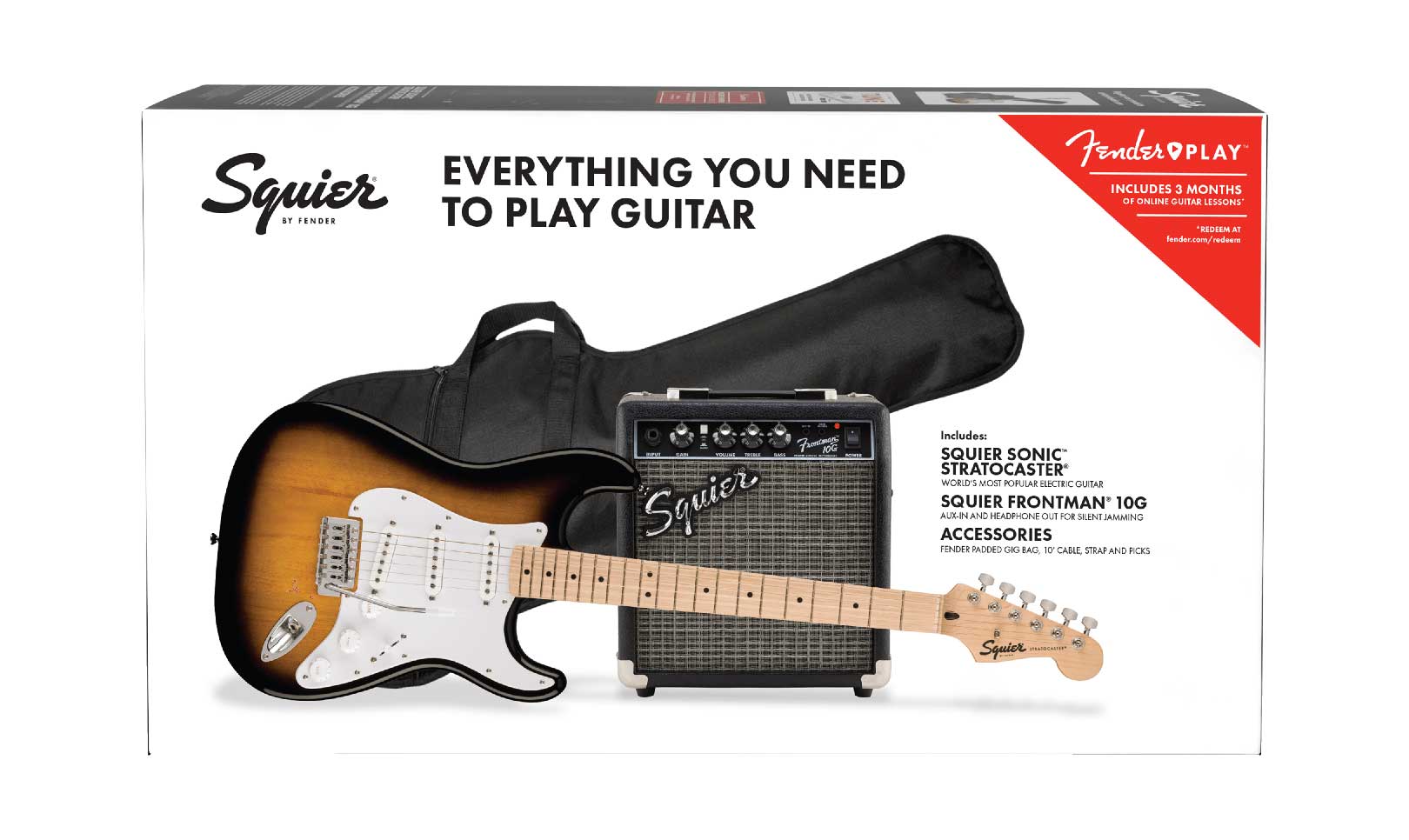 GUITARGUITAR Squier Sonic Stratocaster Pack 2 Tone Sunburst