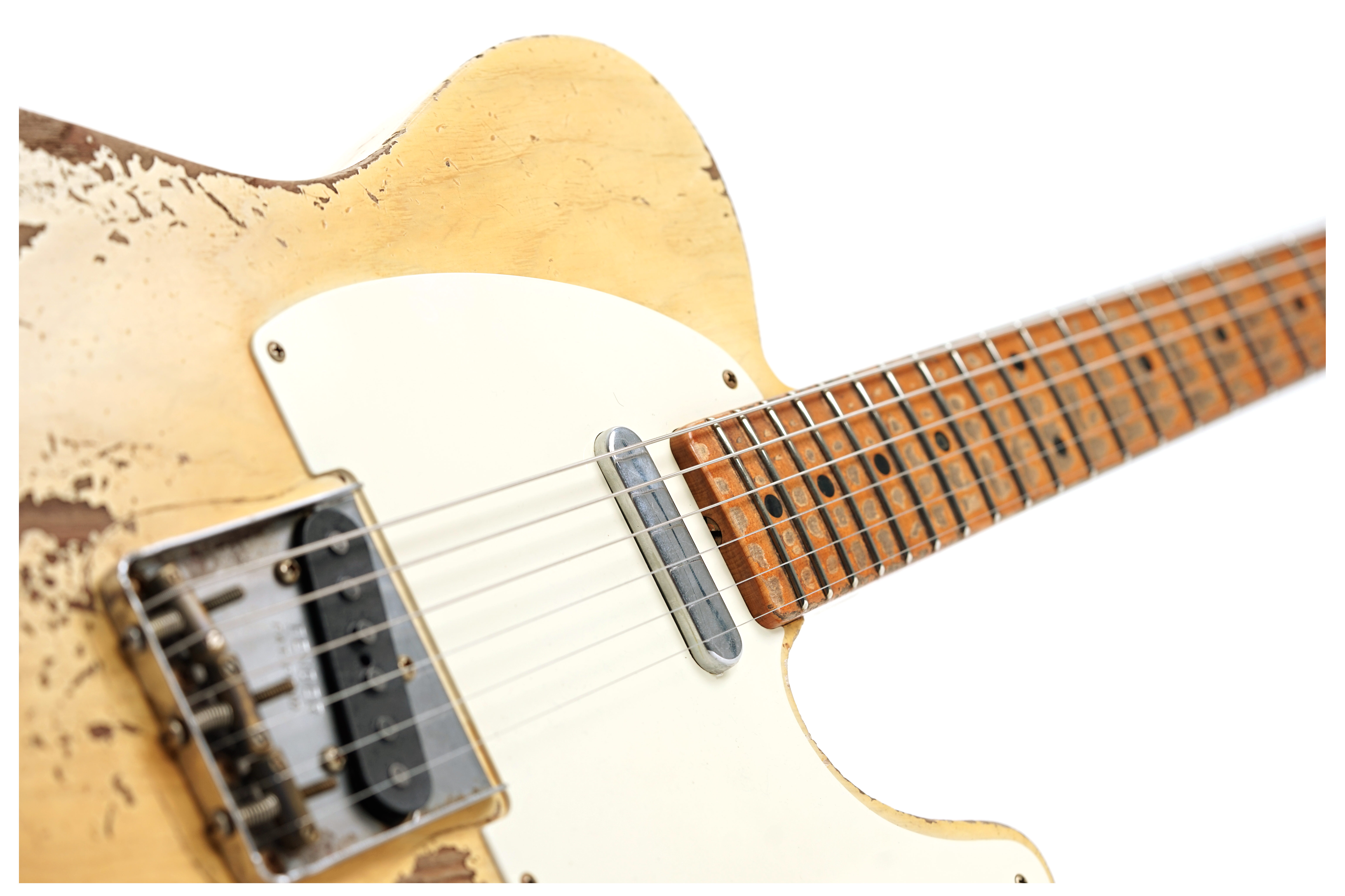 GUITARGUITAR Fender Custom Shop 1955 Telecaster Heavy Relic Masterbuilt By Dale Wilson Aged White Blonde #CZ552240