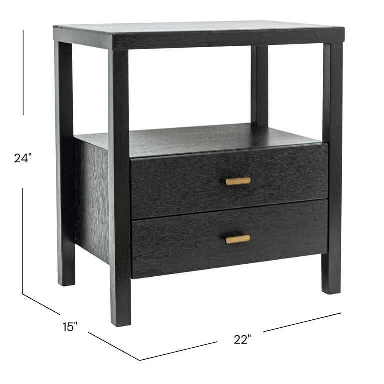 World Market Goswell Wood Nightstand with Storage