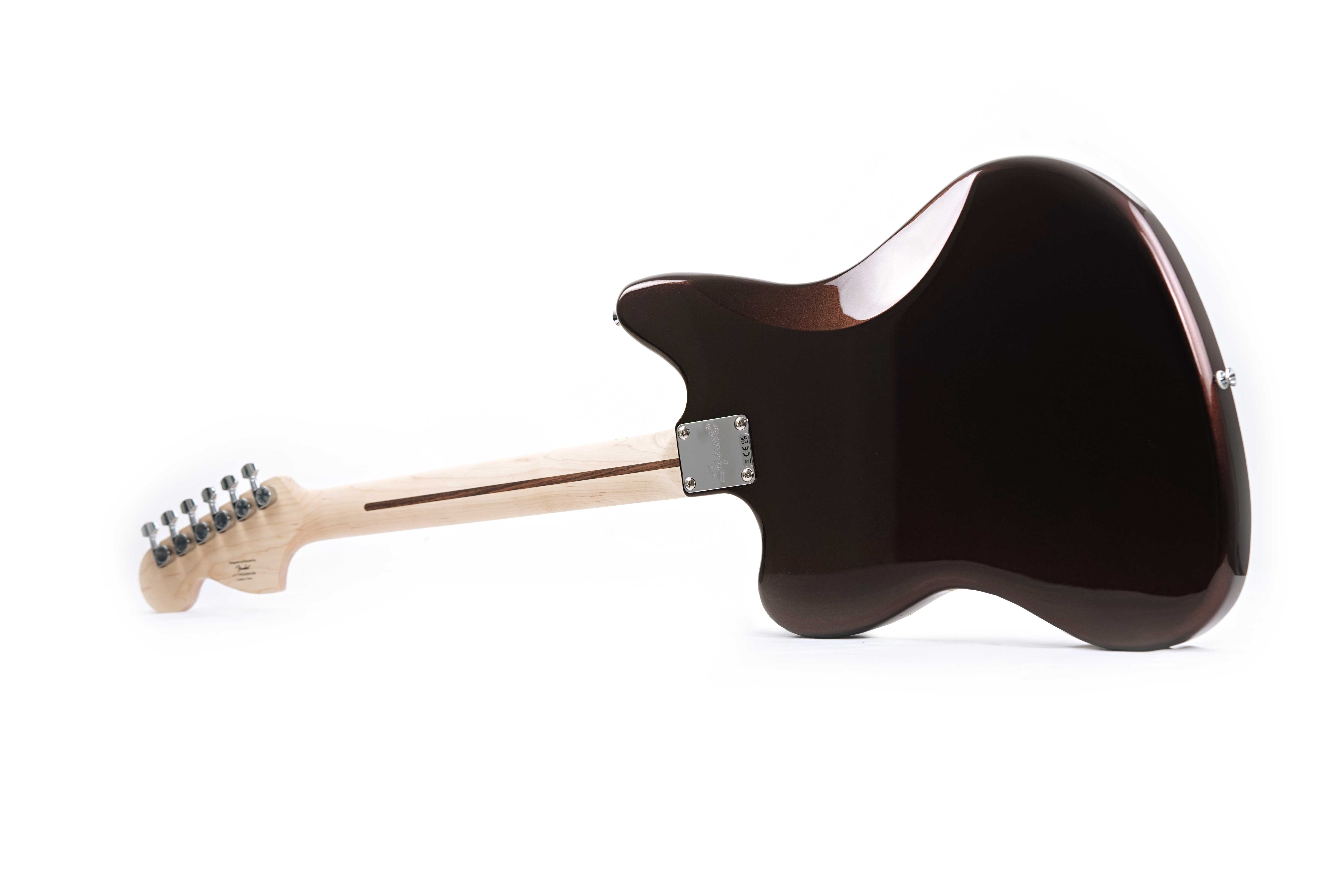 GUITARGUITAR Squier Affinity Series Jaguar White Pickguard Mystic Metallic Brown Maple Fingerboard
