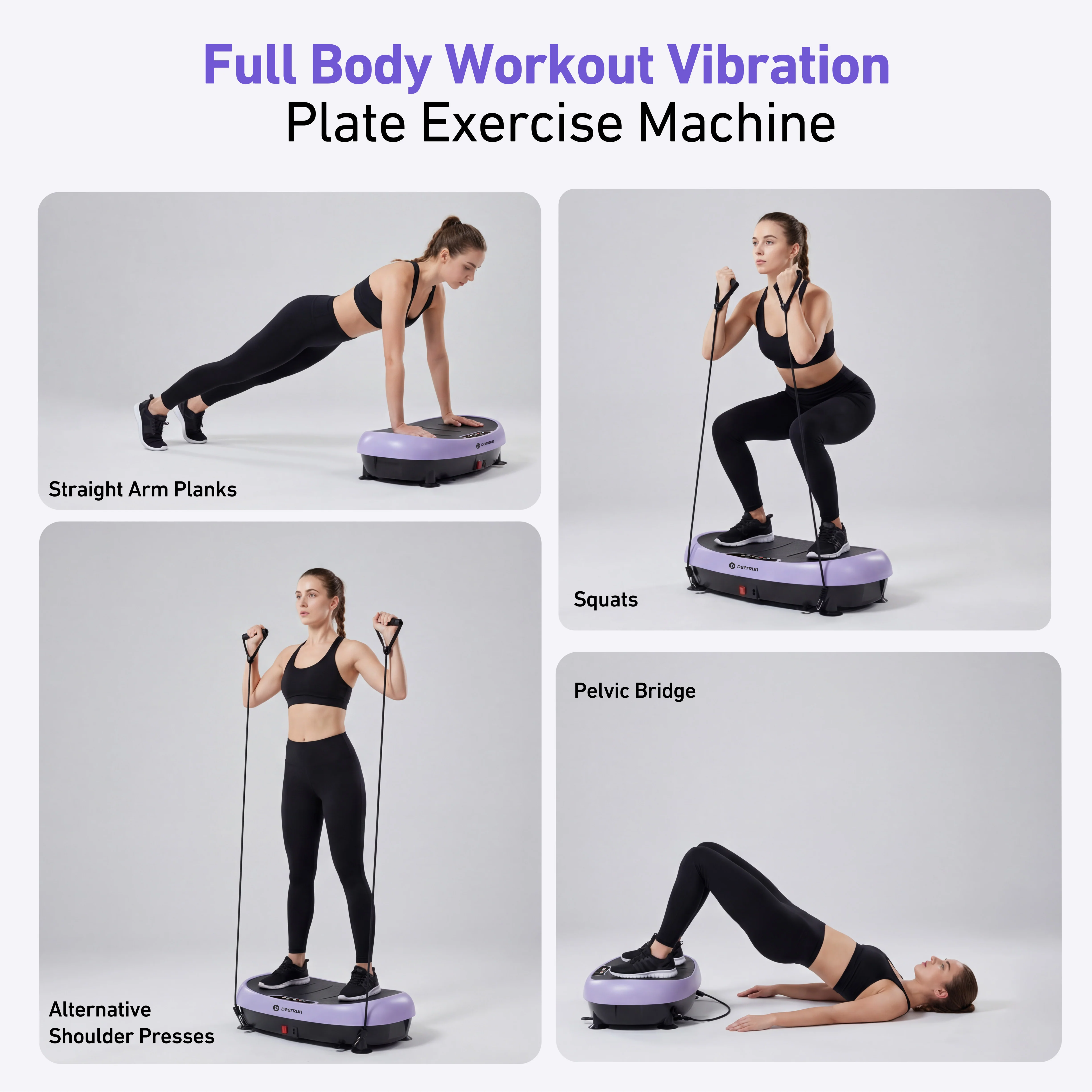DeerRun® High-Power Full‑Body Vibration Plate Workout, 220lbs