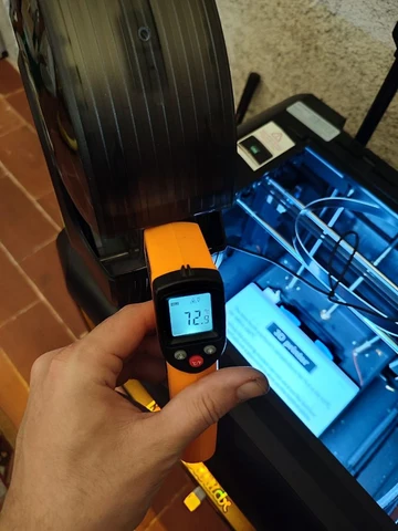 Prise de température à l’intérieur du dryer durant le process