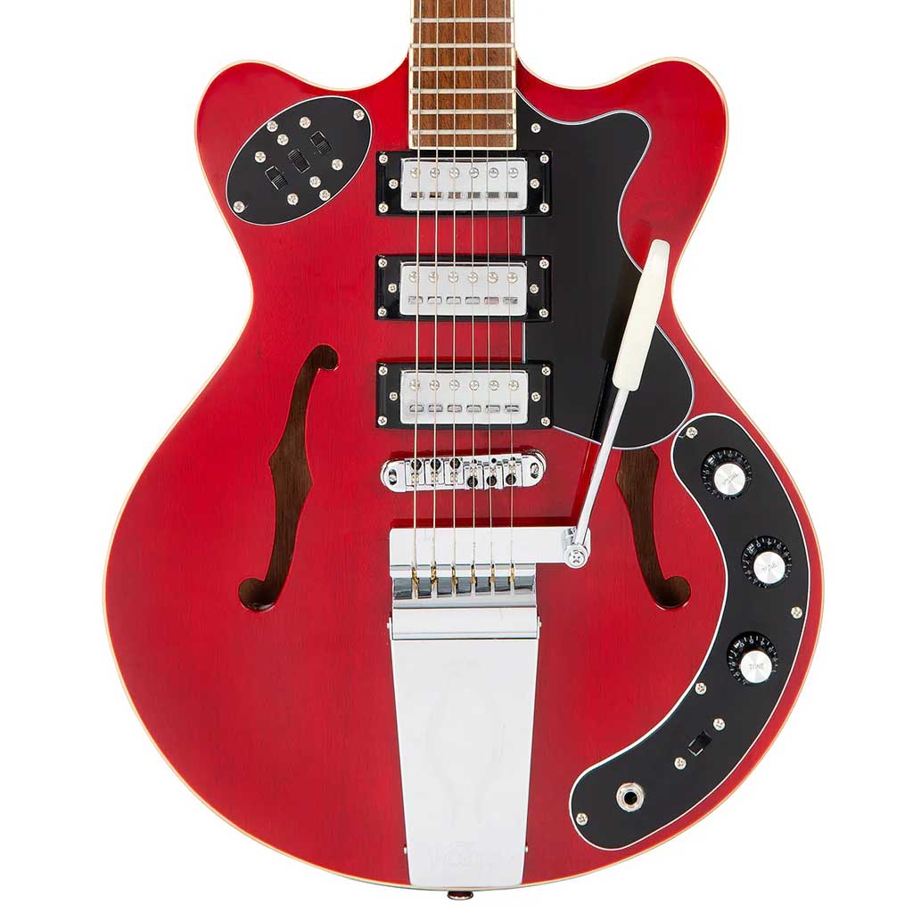 GUITARGUITAR Vintage Revo Series Superthin Guitar Cherry Red