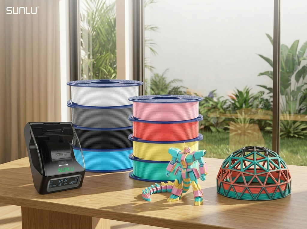 Endless Creativity: SUNLU 250g Filament Bundle + FC01 Connector – The Smart Way to Multi-Color 3D Printing Without Buying Full 1KG Spools