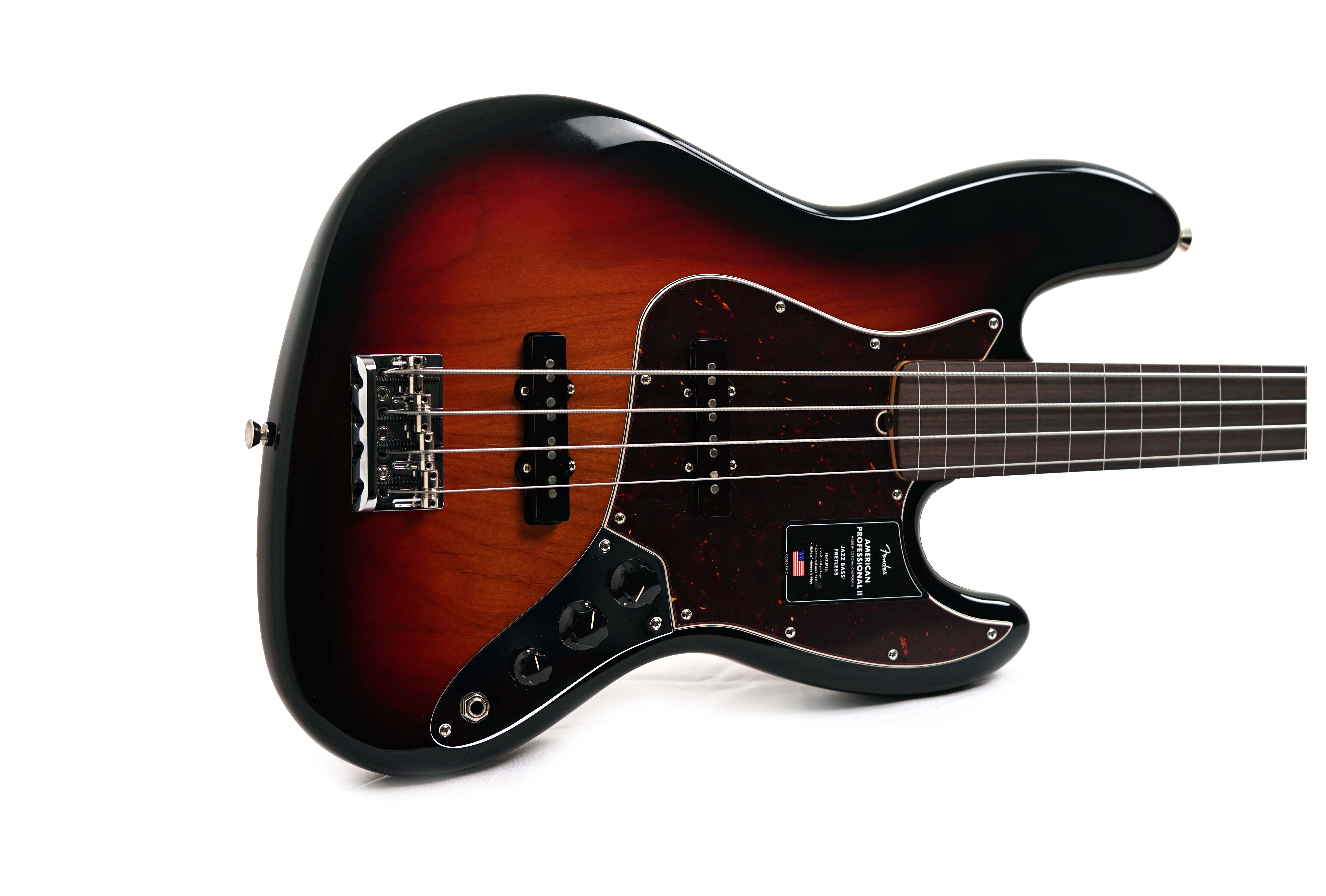 GUITARGUITAR Fender American Professional II Jazz Bass Fretless 3 Tone Sunburst Rosewood Fingerboard #US25102404
