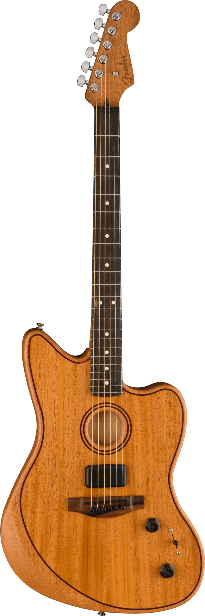 GUITARGUITAR Fender American Acoustasonic Jazzmaster All-Mahogany Ebony Fingerboard Natural