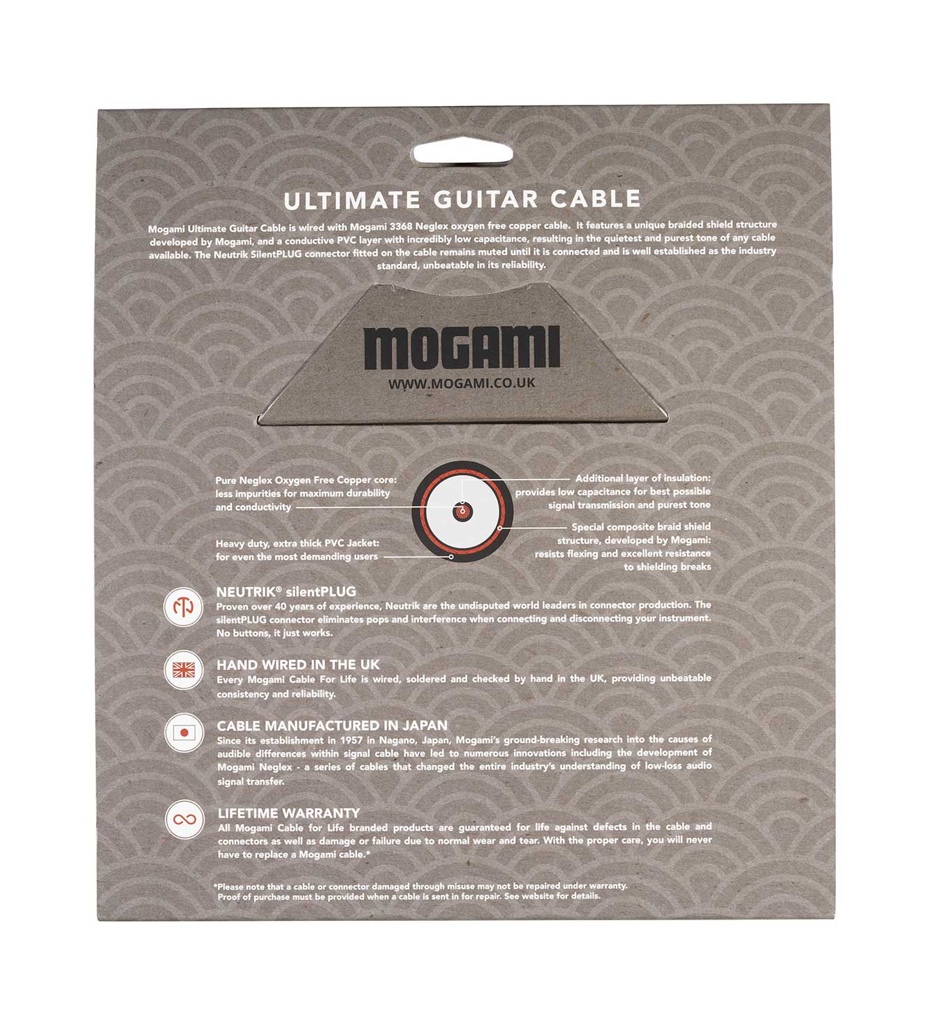GUITARGUITAR Mogami 3m Ultimate Guitar Cable Straight Jacks