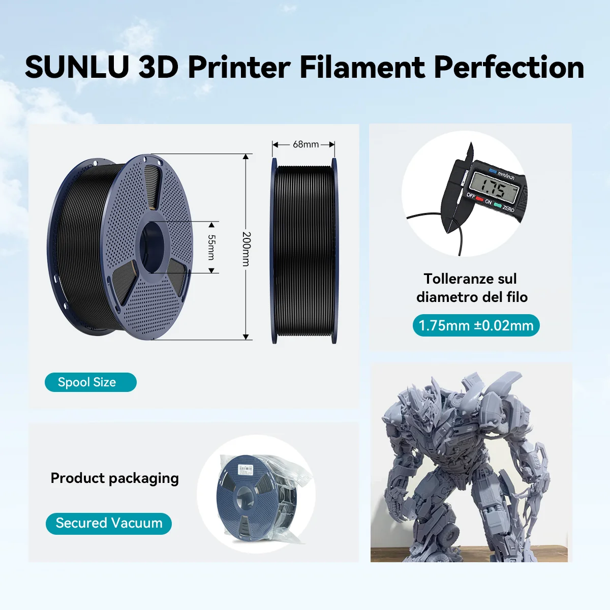 SUNLU PLA+(PLA Plus) 3D Printer Filament 1KG