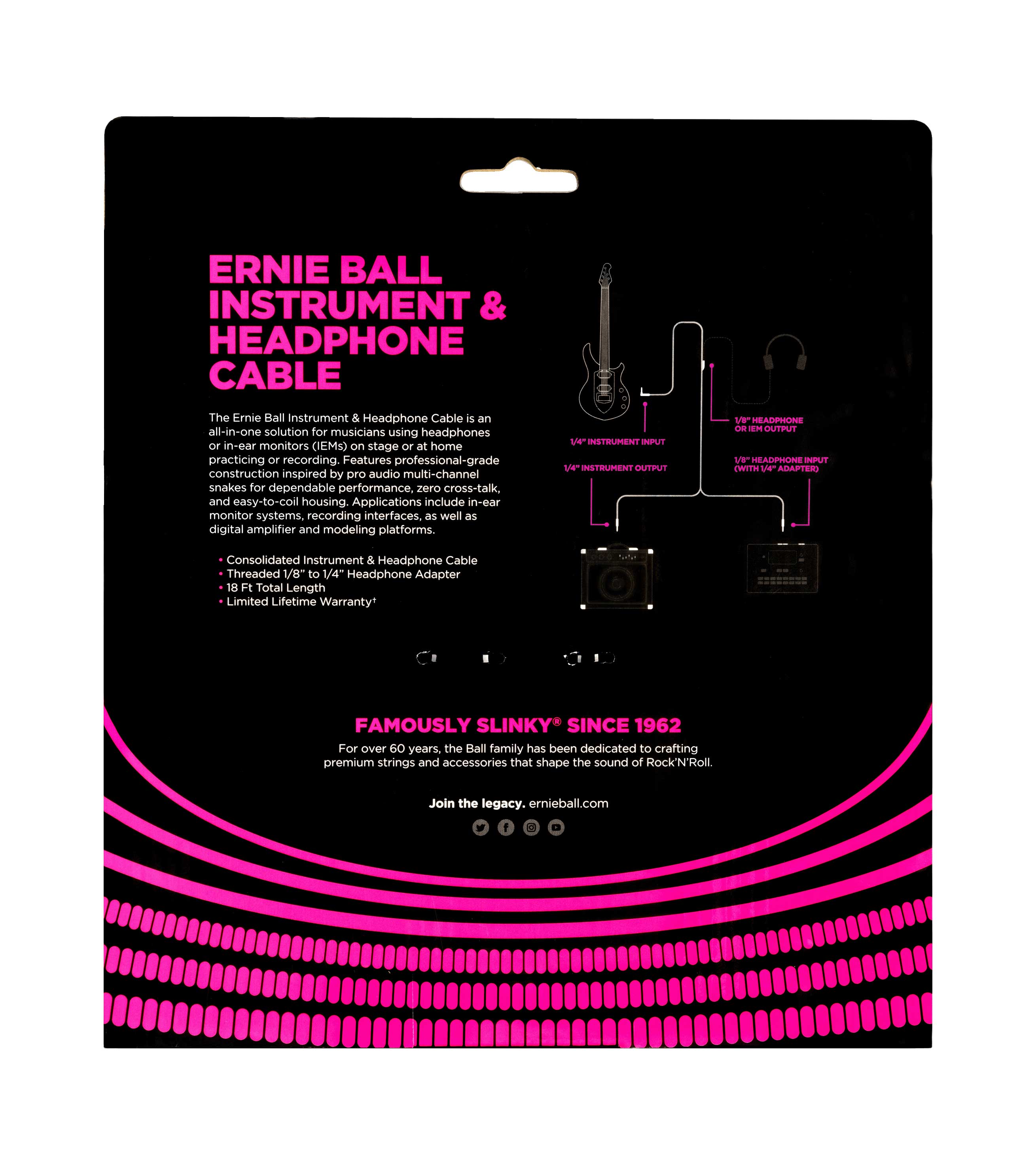 GUITARGUITAR Ernie Ball Instrument and Headphone Cable