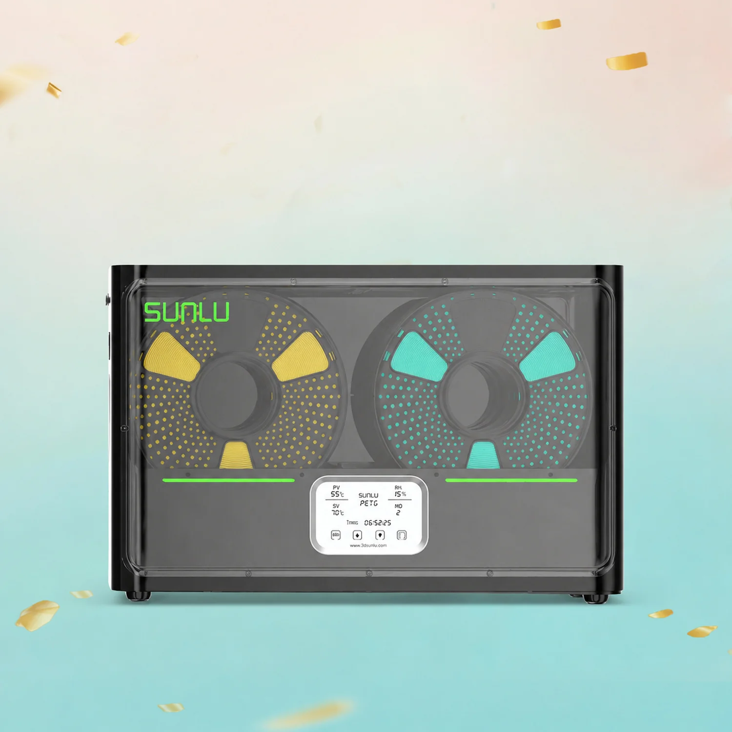 SUNLU FilaDryer S4, Temperature Balance and High Efficiency, the First Dryer for 4 Spools Capacity