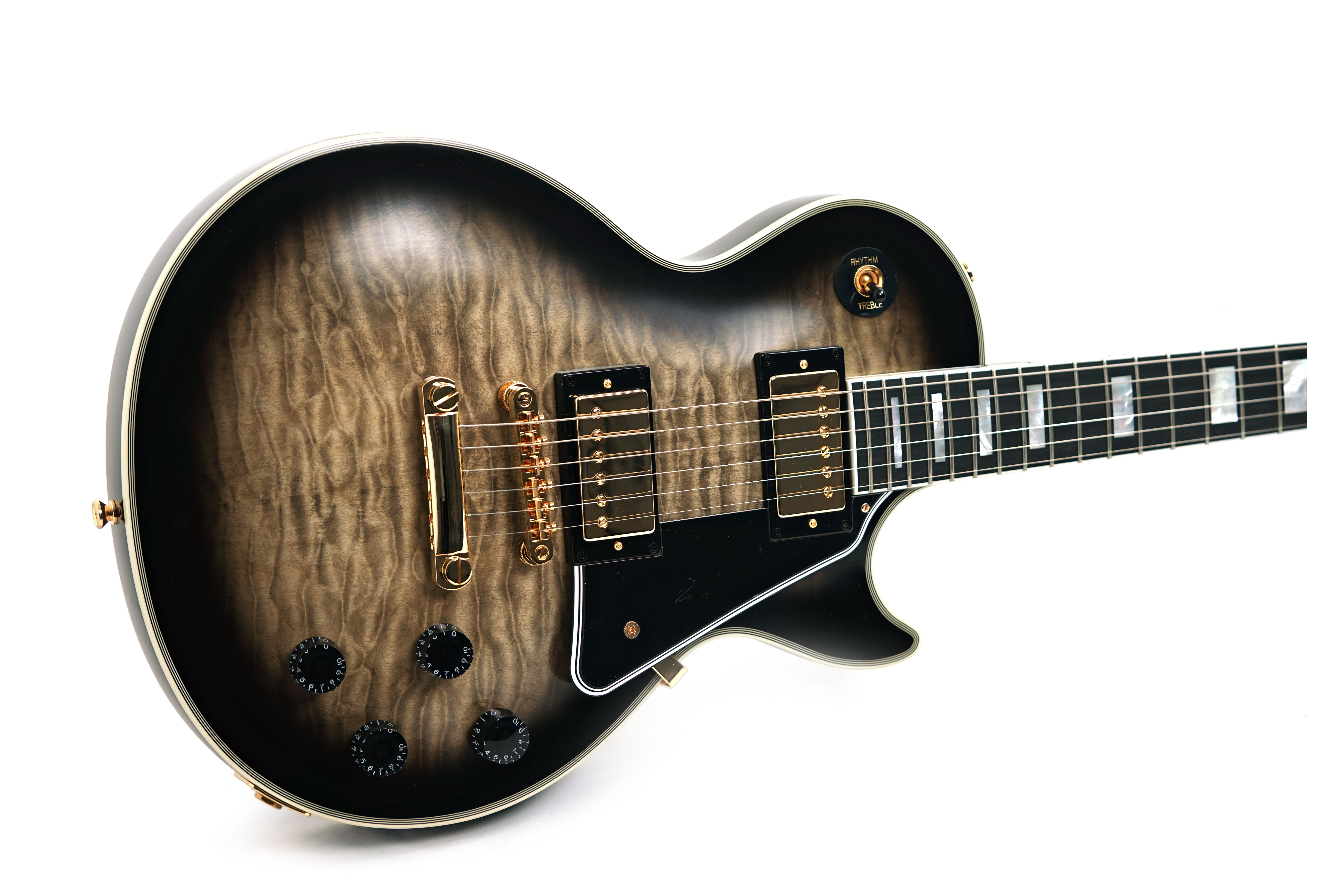 GUITARGUITAR Epiphone Inspired by Gibson Les Paul Custom Quilt Cobra Burst