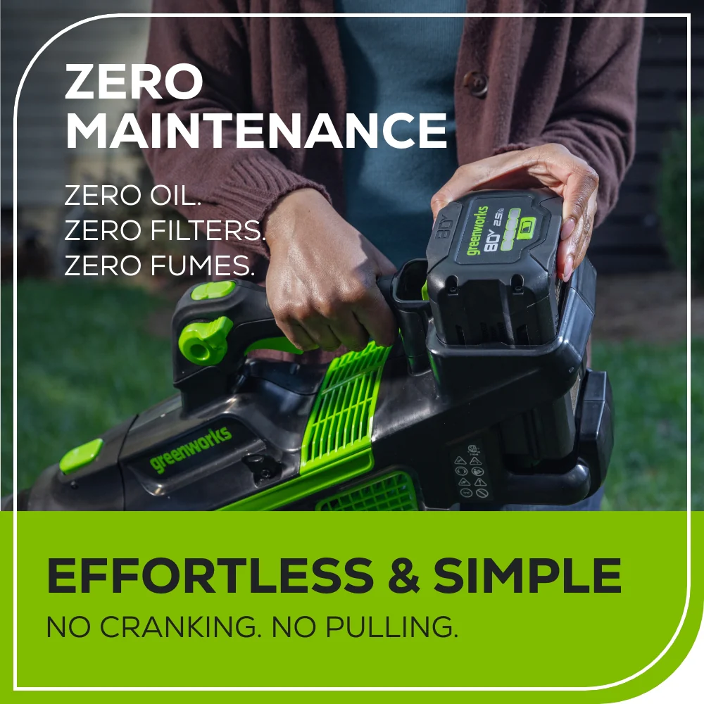 Greenworks OPEN BOX 80V 800CFM Cordless Battery Leaf Blower, 4Ah Battery and Charger