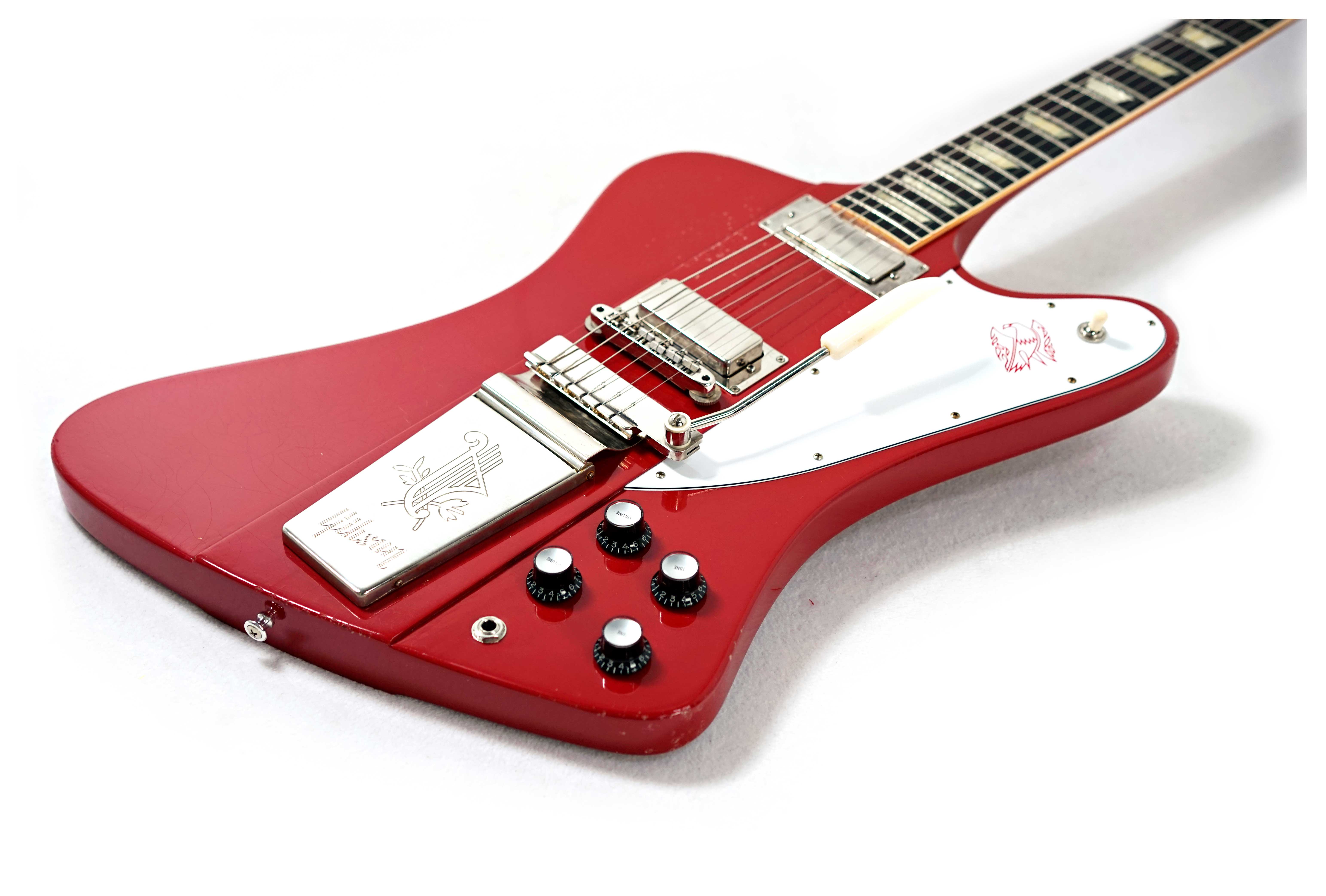 GUITARGUITAR Gibson Custom Shop 1963 Firebird V With Maestro Vibrola Light Aged Cardinal Red #304583