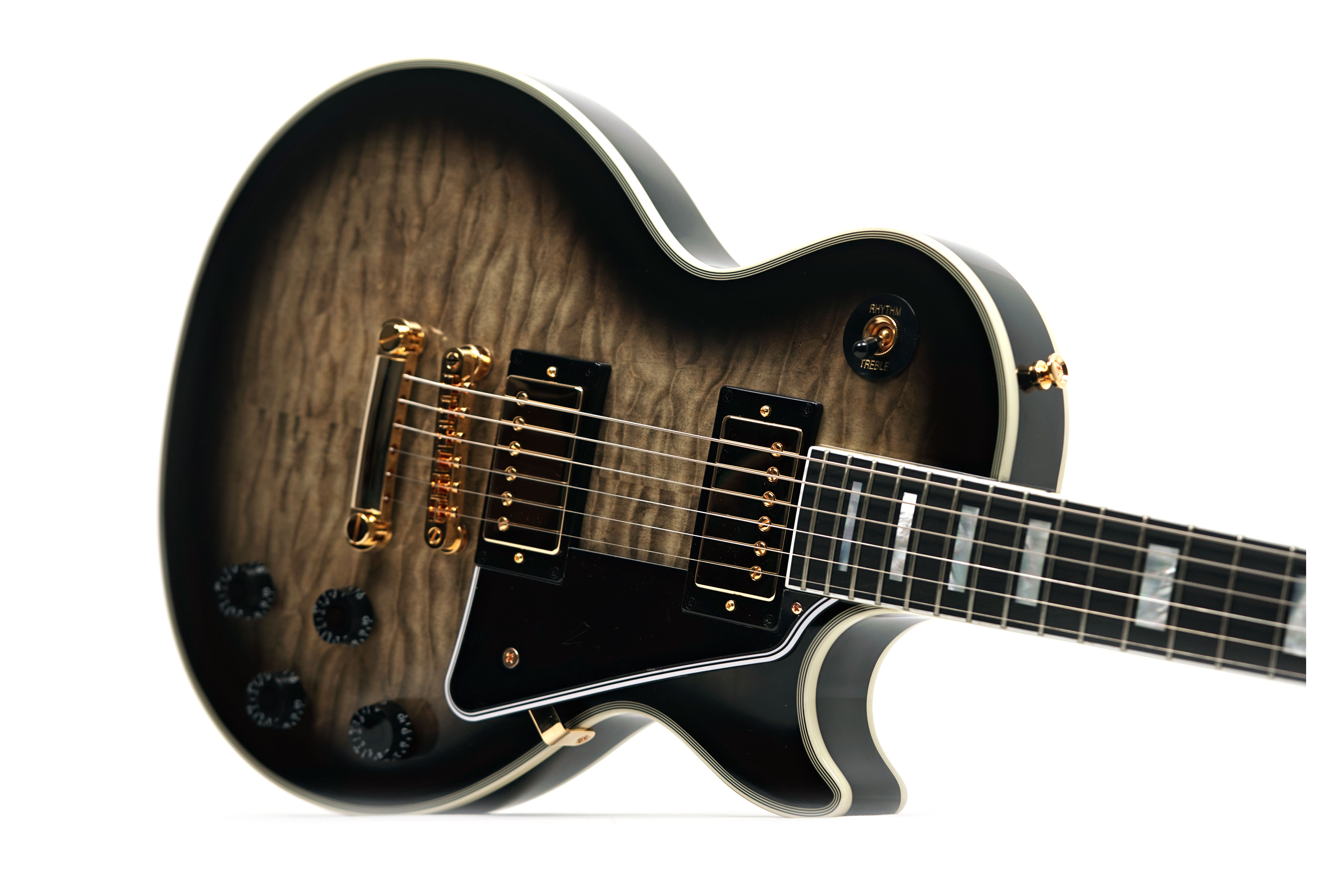 GUITARGUITAR Epiphone Inspired by Gibson Les Paul Custom Quilt Cobra Burst