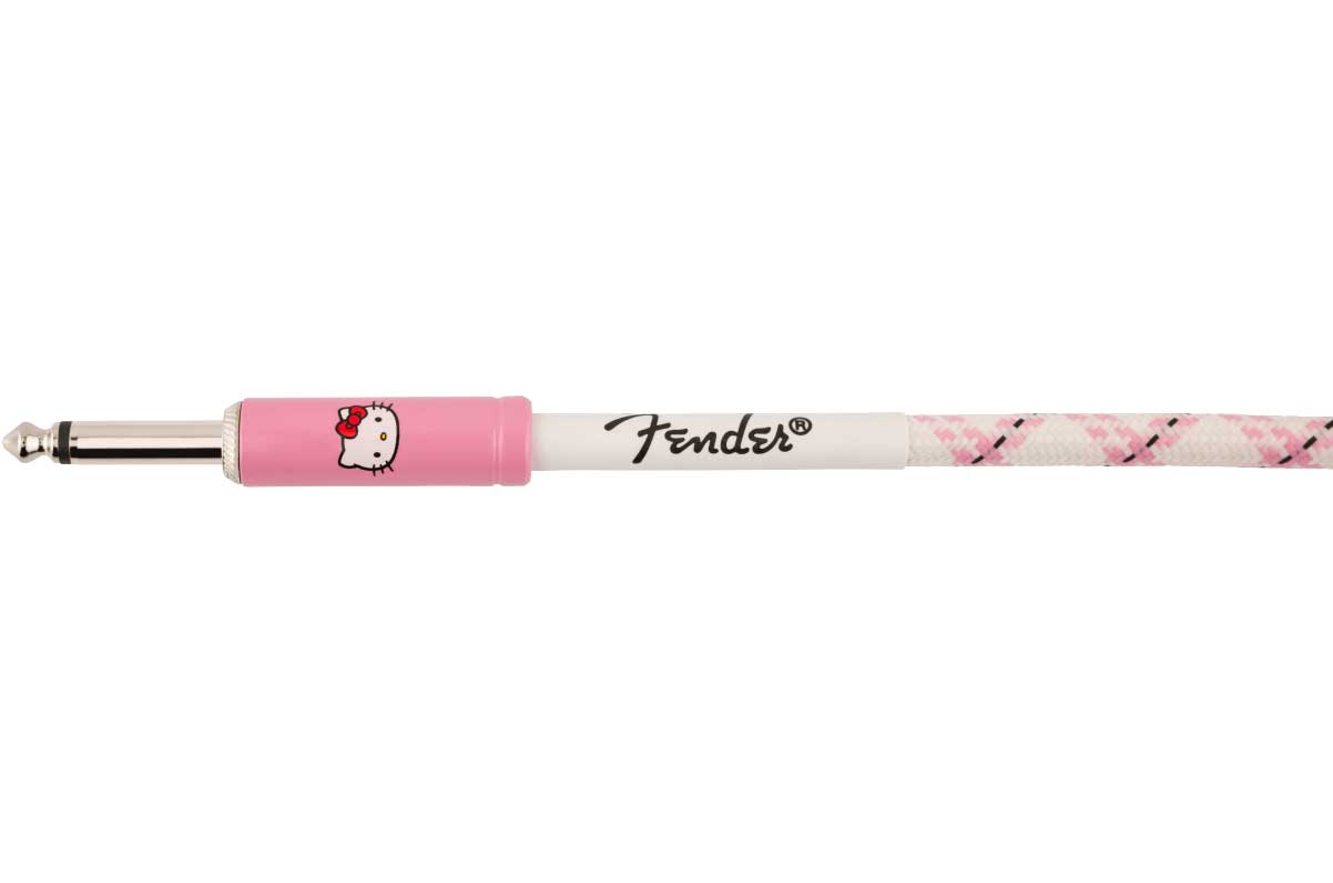 GUITARGUITAR Fender Hello Kitty White/Pink Woven Cable 10 Feet