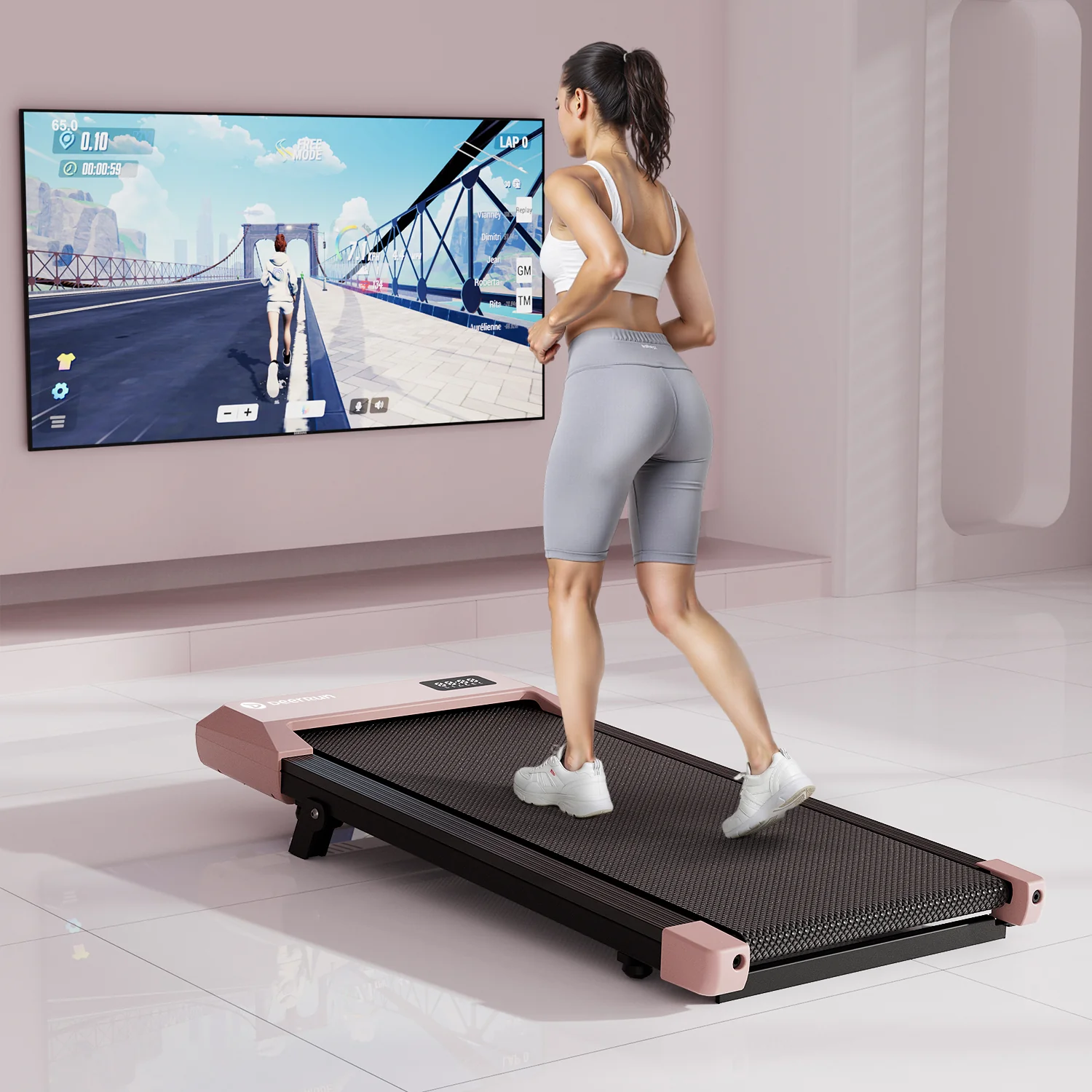 DeerRun Q2 Urban Smart Walking Pad with 7% Incline Treadmill Remote Control