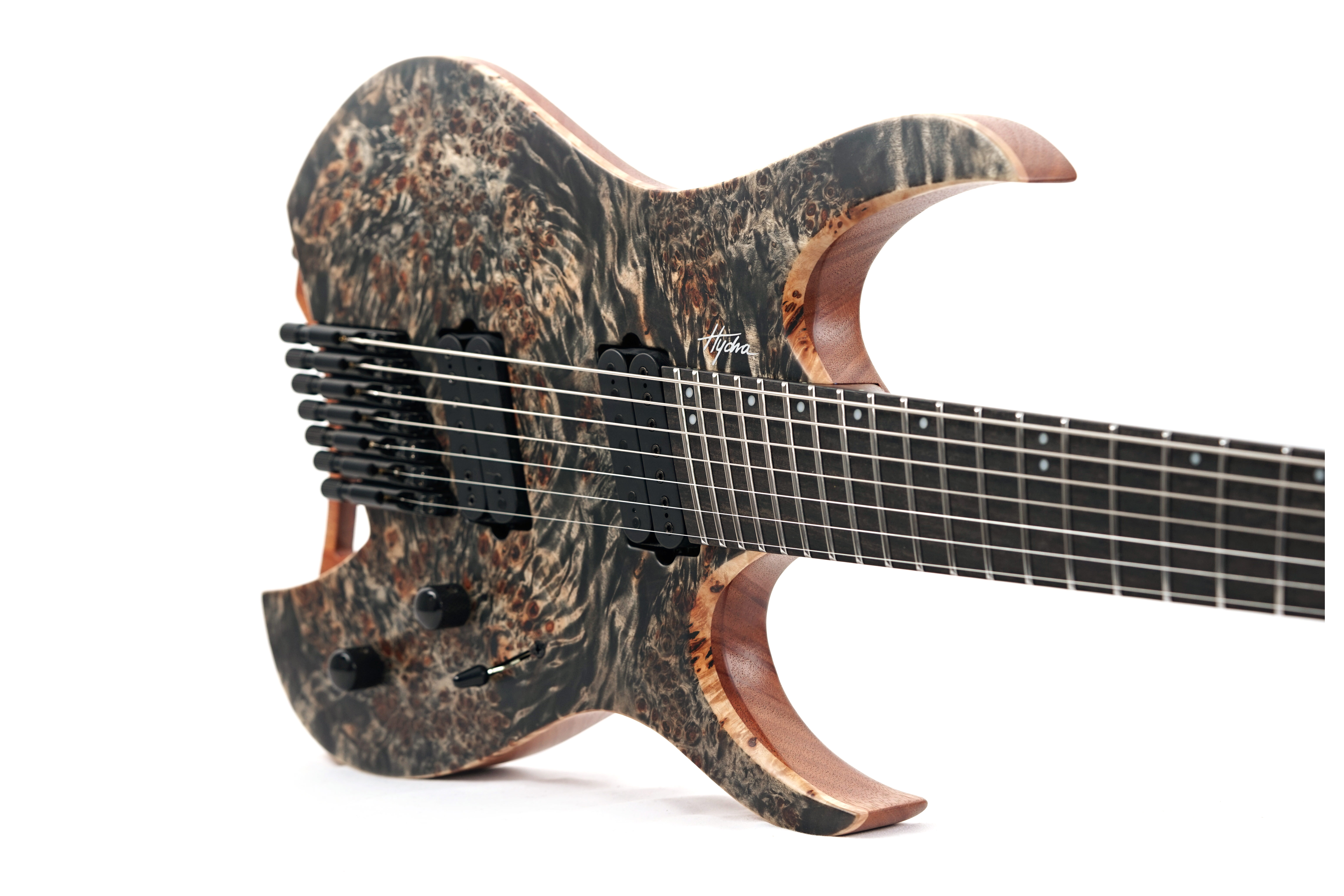 GUITARGUITAR Mayones Hydra Elite 7 VF V-Fret, Eye Poplar 3A, Trans Graphite Satine, BKP TKO #HF0000766