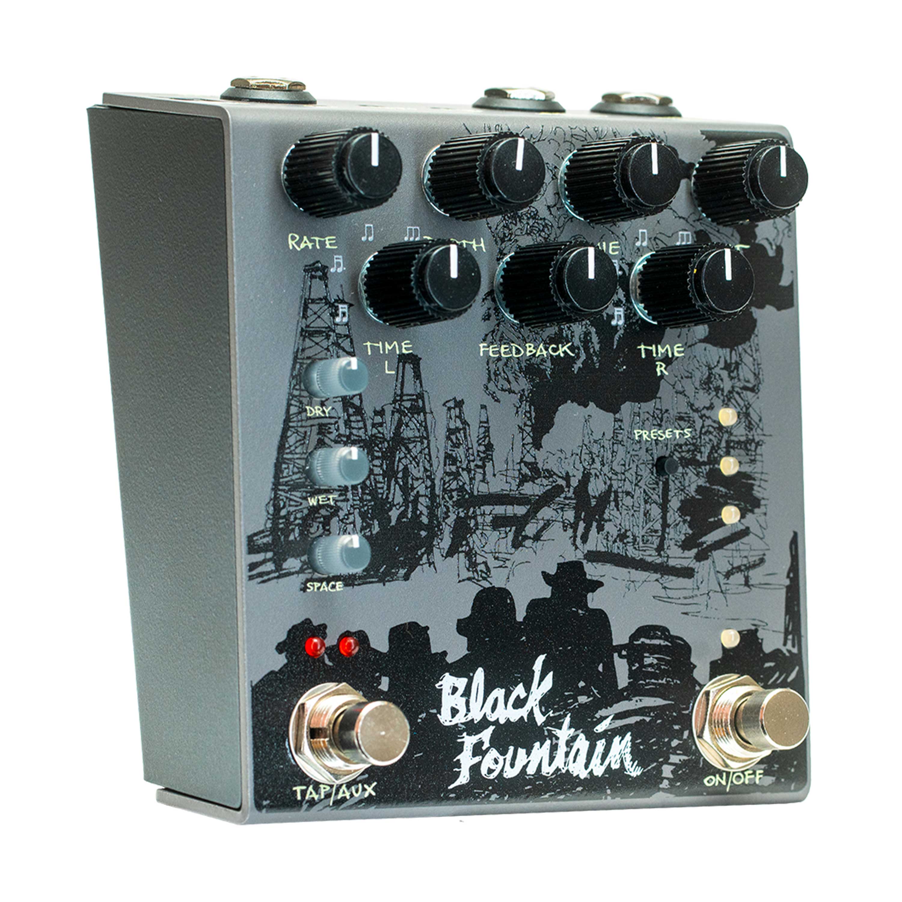 GUITARGUITAR Old Blood Noise Endeavors Black Fountain Stereo Delay Pedal Slate