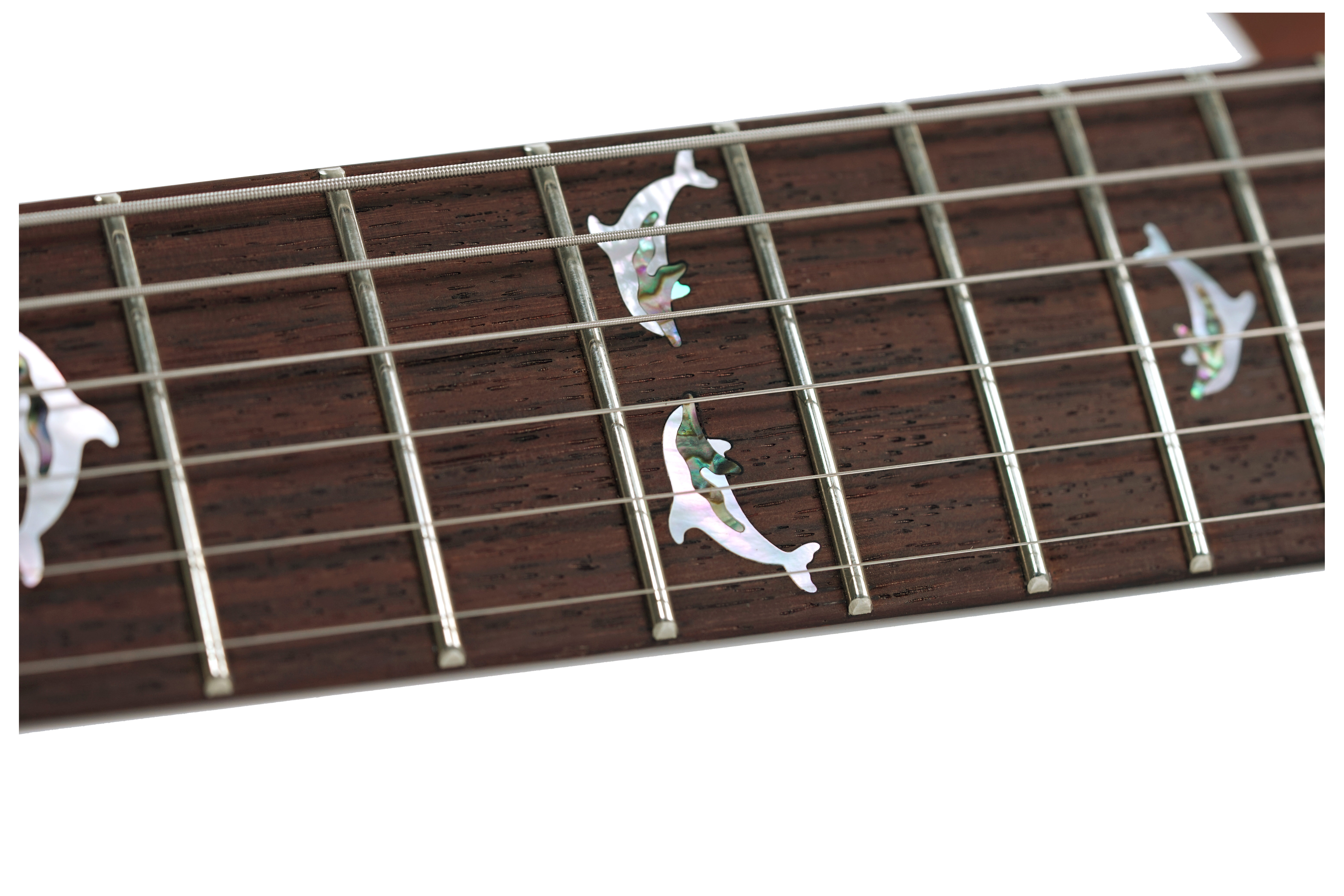 GUITARGUITAR Nik Huber Dolphin II Tigereye Burst Semigloss Finish with Exceptional Curly Maple Top and Dolphin Inlays Left Handed #34638