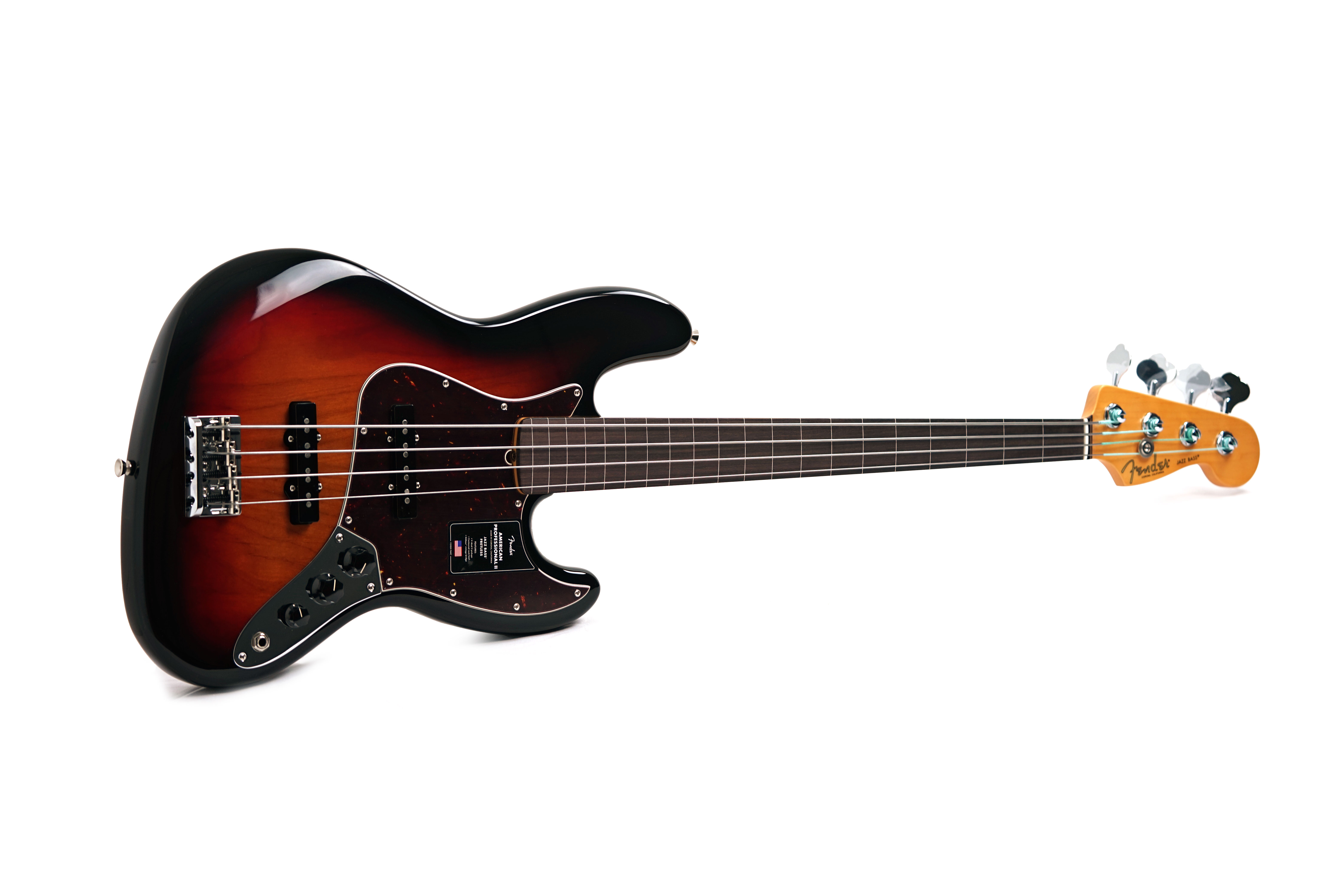 GUITARGUITAR Fender American Professional II Jazz Bass Fretless 3 Tone Sunburst Rosewood Fingerboard #US25102404