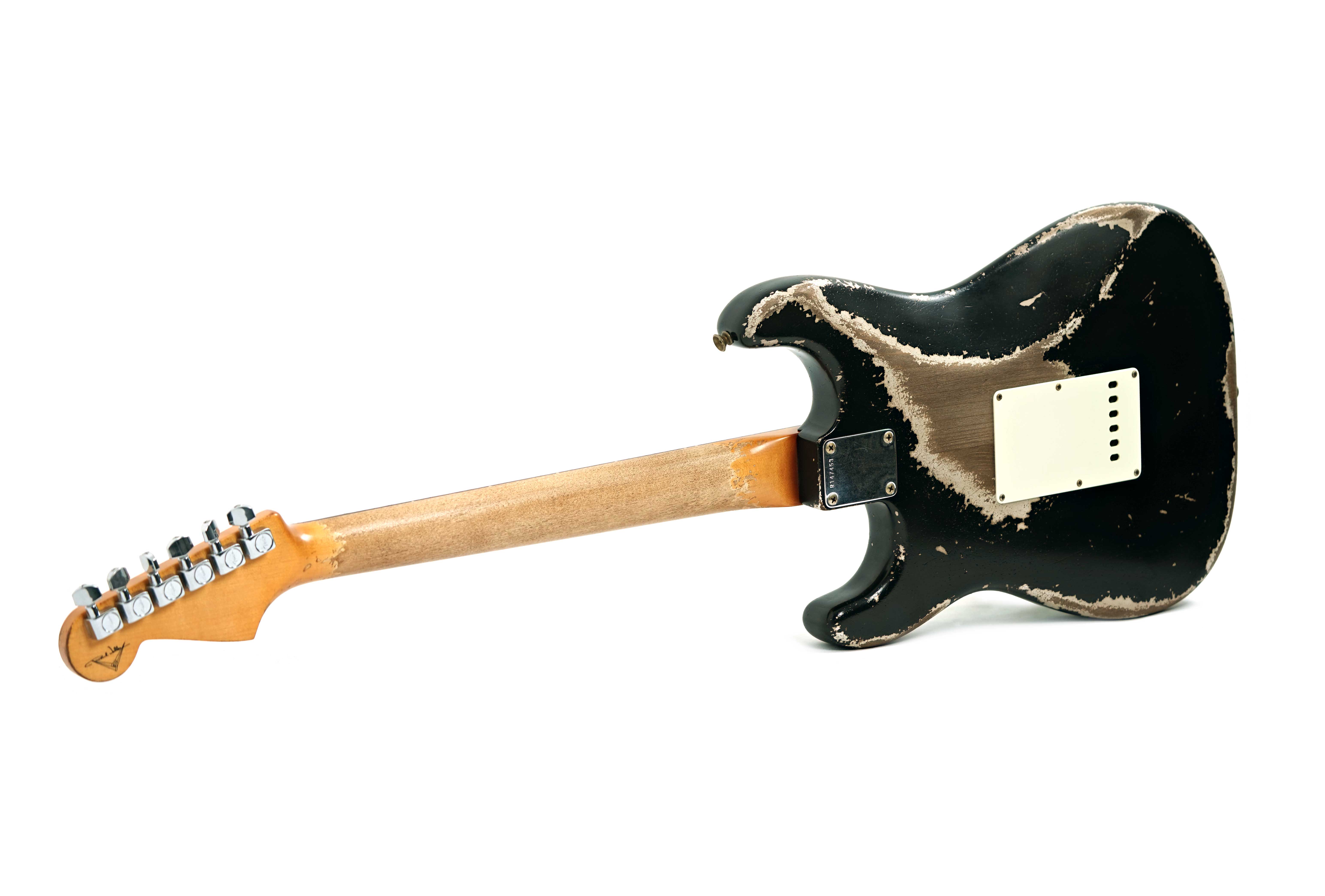 GUITARGUITAR Fender Custom Shop 61 Stratocaster Heavy Relic Black over Shoreline Gold Master Built by Paul Waller #R147453