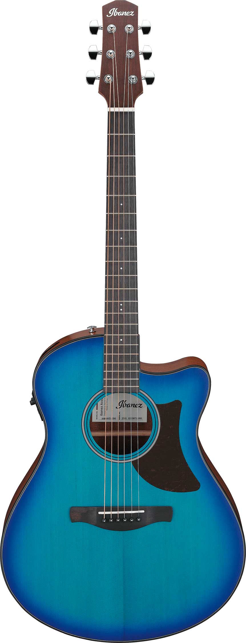 GUITARGUITAR Ibanez AAM50CE Advanced Cutaway Electro-Acoustic Sapphire Blue Burst Open Pore
