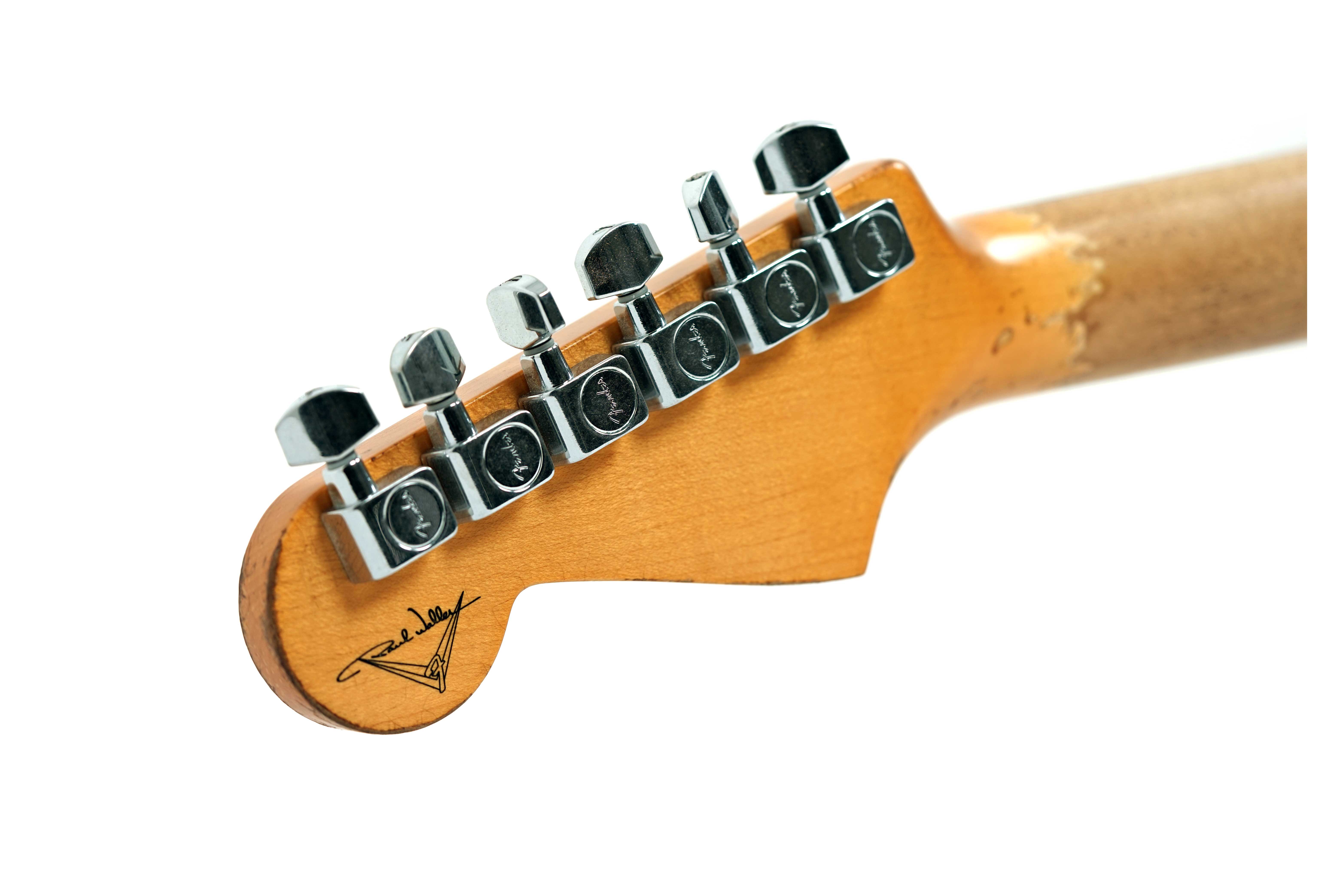 GUITARGUITAR Fender Custom Shop 61 Stratocaster Heavy Relic Black over Shoreline Gold Master Built by Paul Waller #R147453