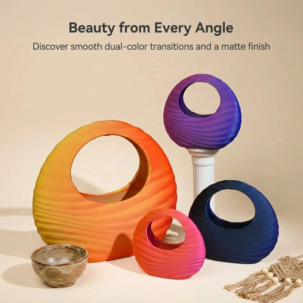 SUNLU Matte PLA Dual-Color 3D Printer Esthenic Filament 1KG, Seamless Two-Tone Shifts & Soft Matte Finish