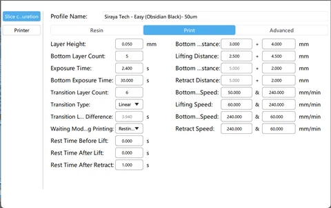 slice setting