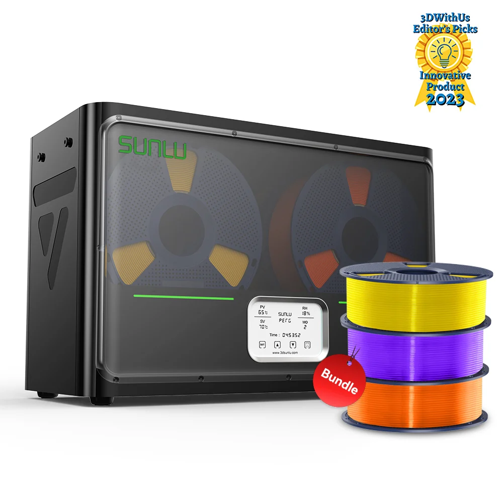 SUNLU FilaDryer S4, Temperature Balance and High Efficiency, the First Dryer for 4 Spools Capacity