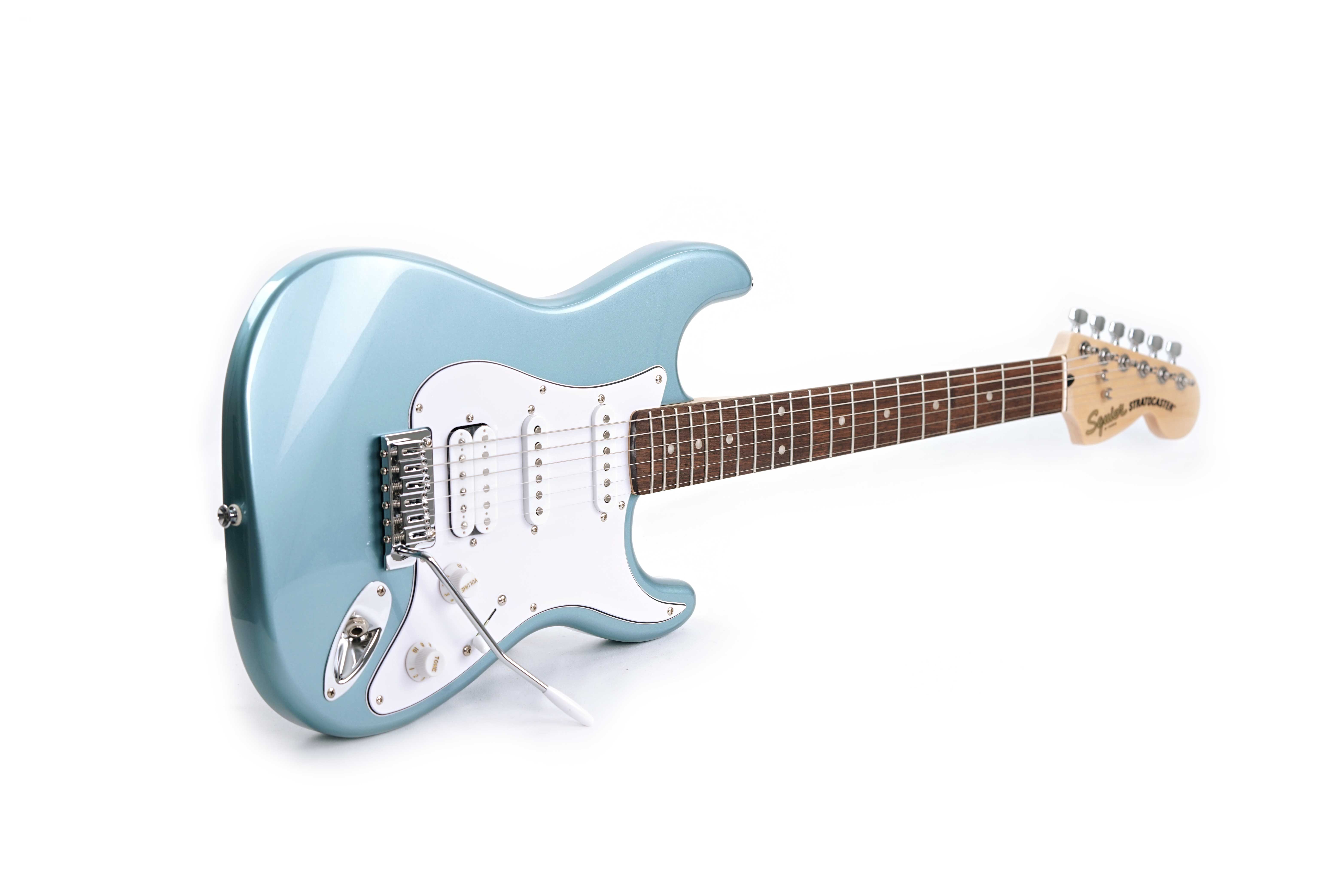 GUITARGUITAR Squier Affinity Series Stratocaster Junior HSS Indian Laurel Fingerboard White Pickguard Ice Blue Metallic