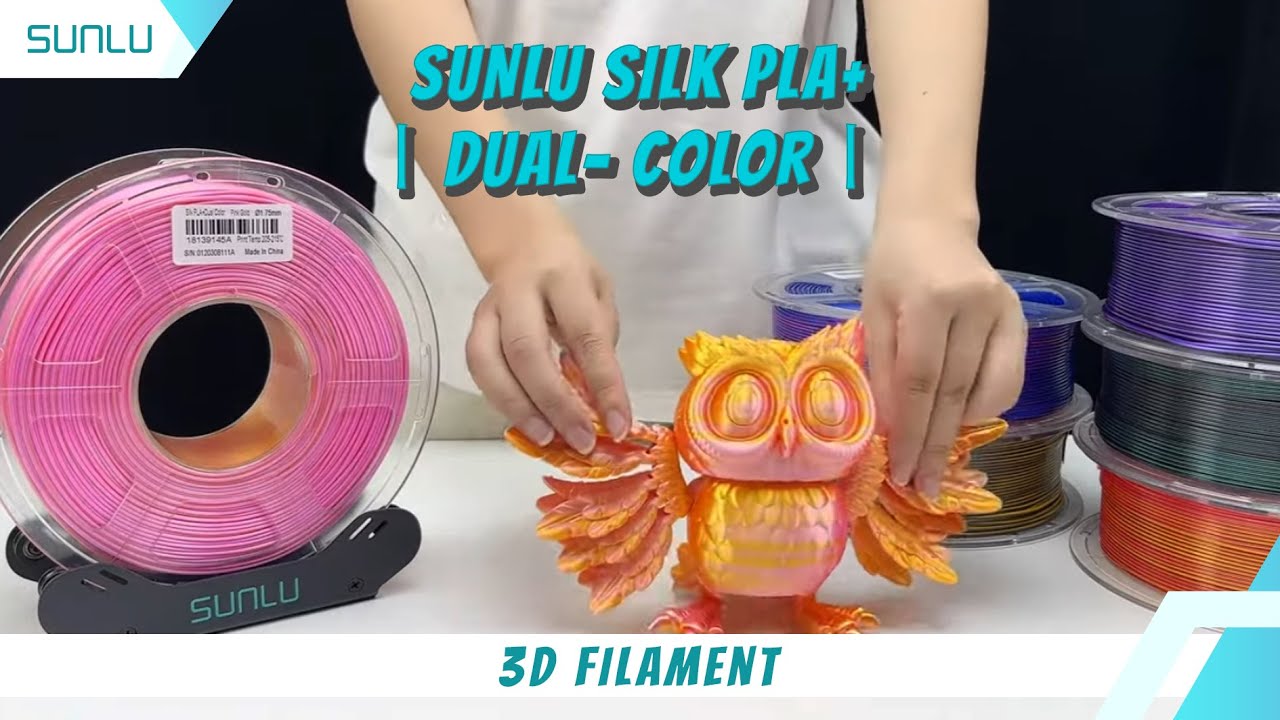 One with 2 Colors! Achieve Multicolor Printing with SUNLU SILK Dual-Color Filaments!