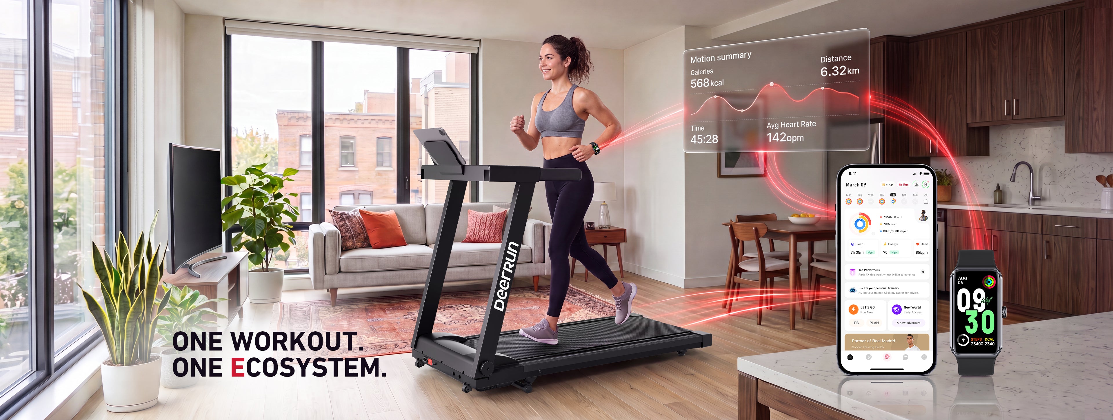 DeerRun AI Fitness Coach connected home workout system