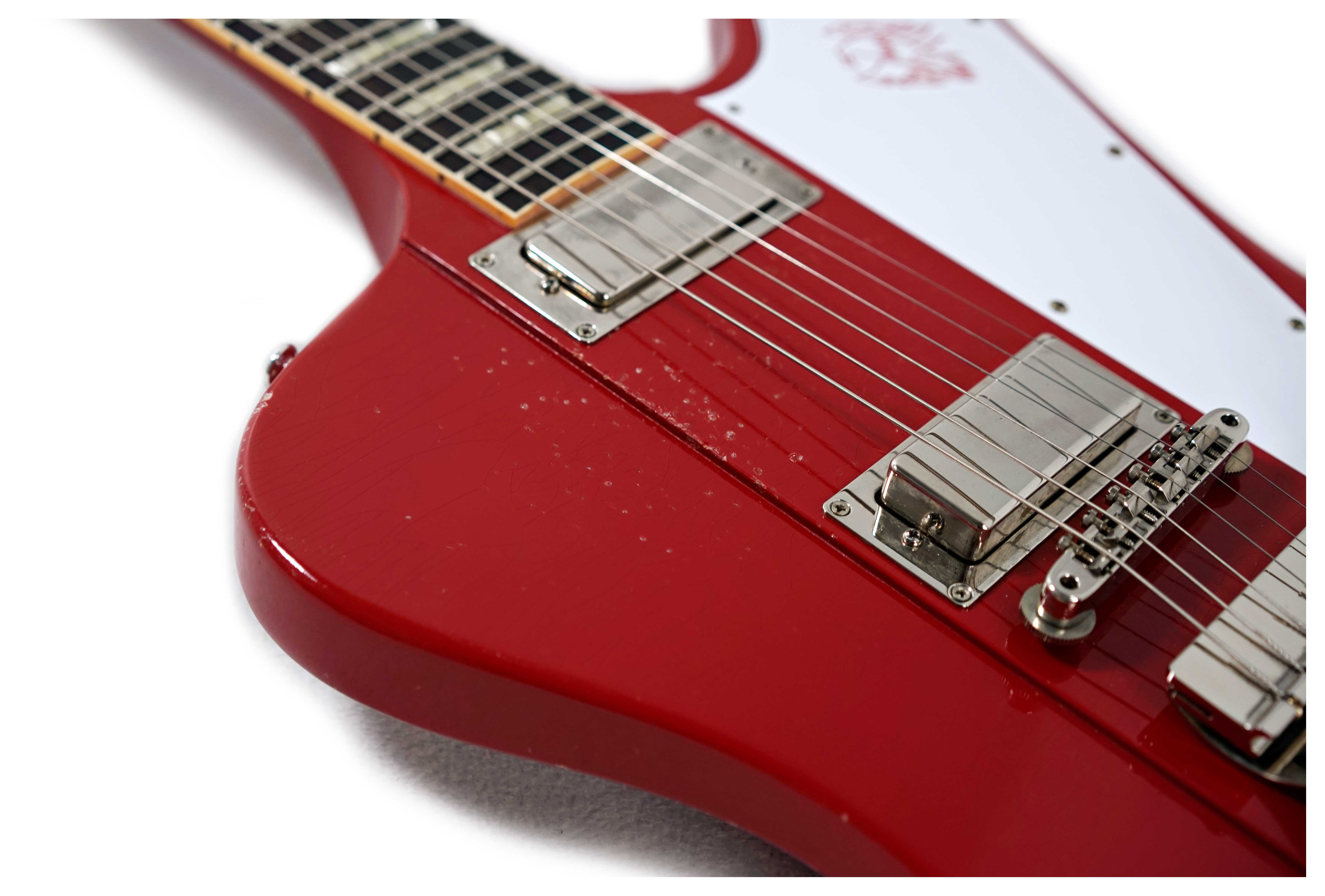 GUITARGUITAR Gibson Custom Shop 1963 Firebird V With Maestro Vibrola Light Aged Cardinal Red #304583