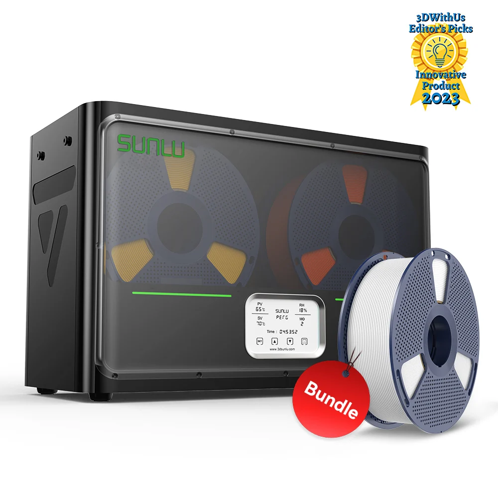SUNLU FilaDryer S4, Temperature Balance and High Efficiency, the First Dryer for 4 Spools Capacity
