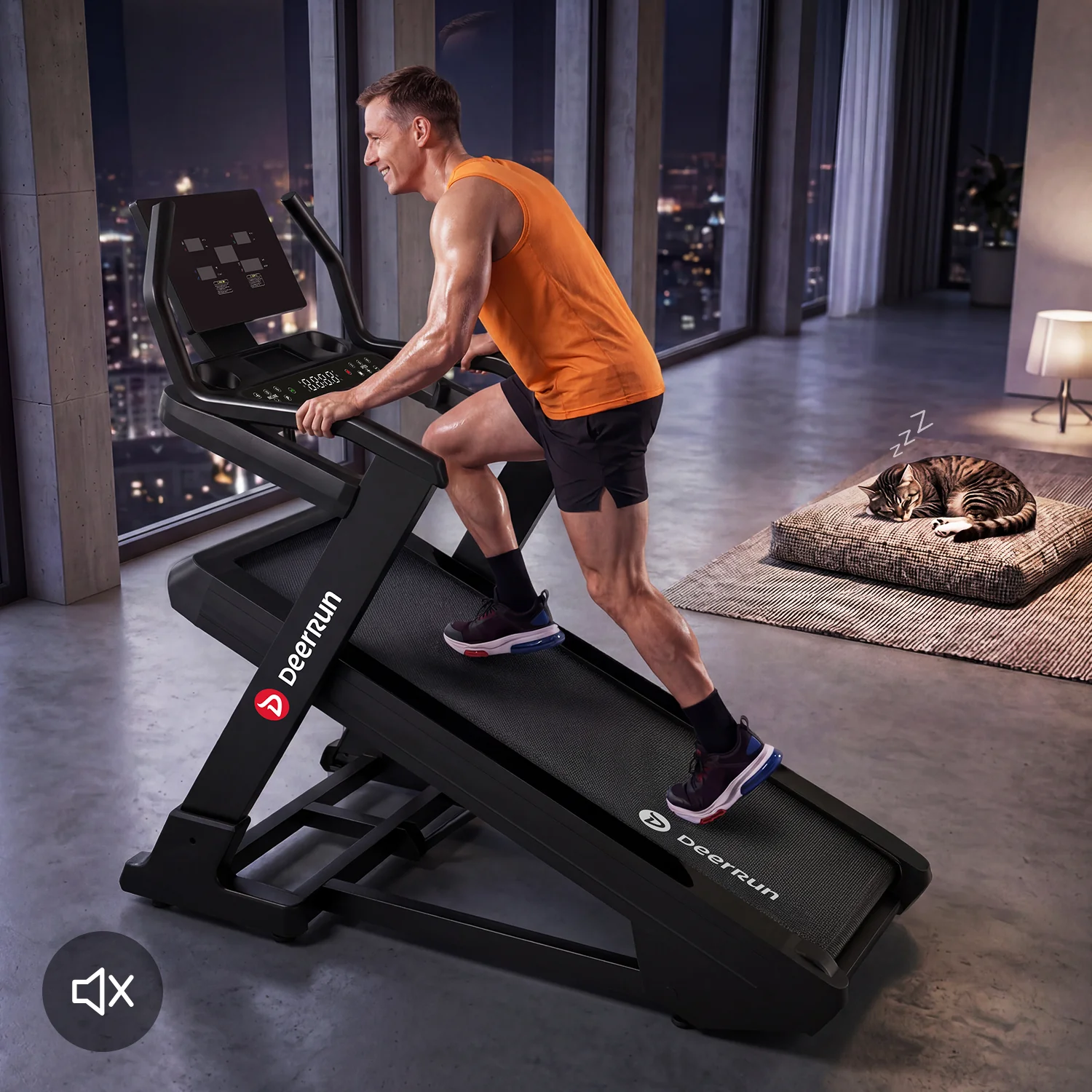 DeerRun Apex Titan 1 -6% Decline to 48% Incline Real Terrain Training Treadmill