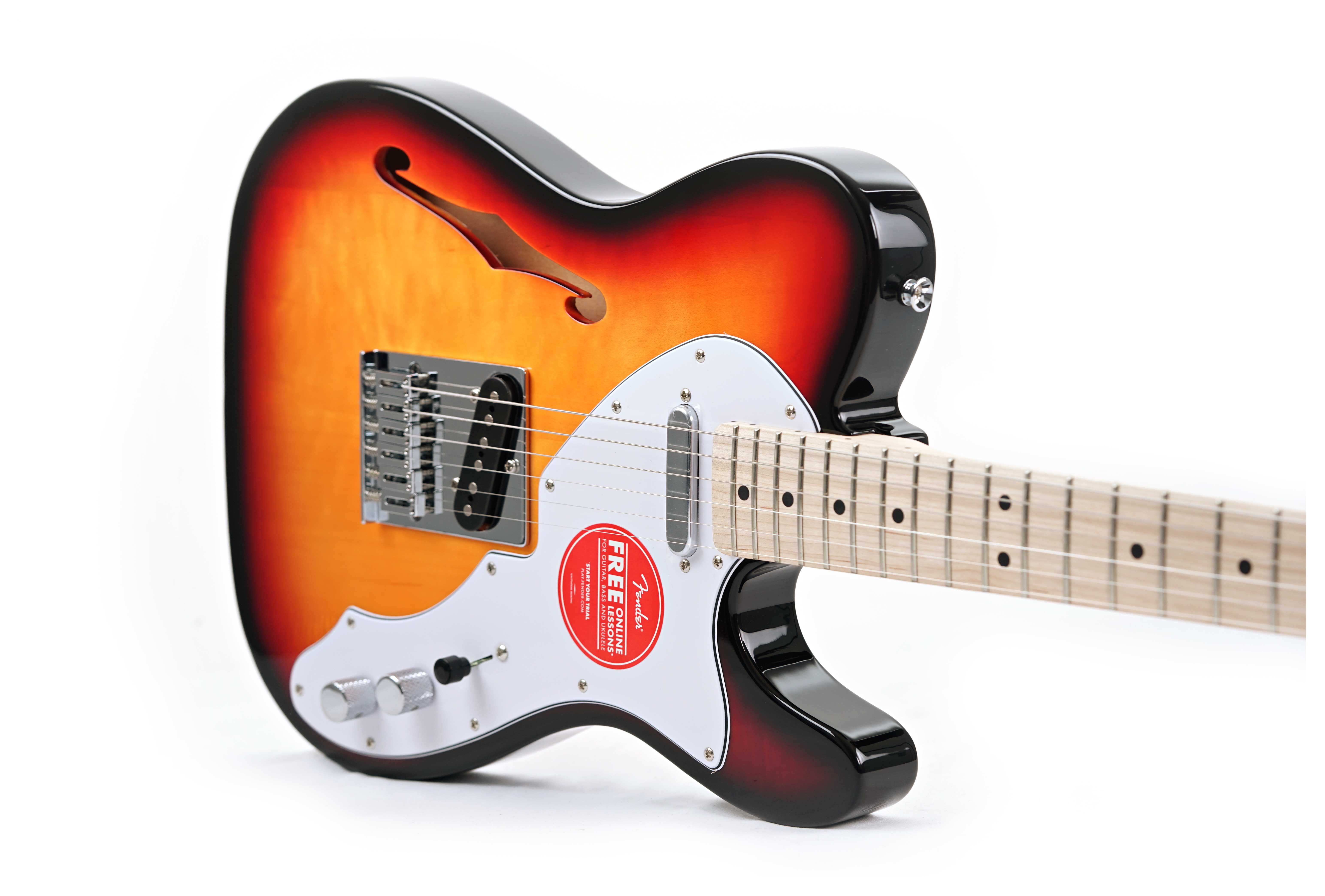 GUITARGUITAR Squier Affinity Series Telecaster Thinline White Pickguard 3-Colour Sunburst Maple Fingerboard