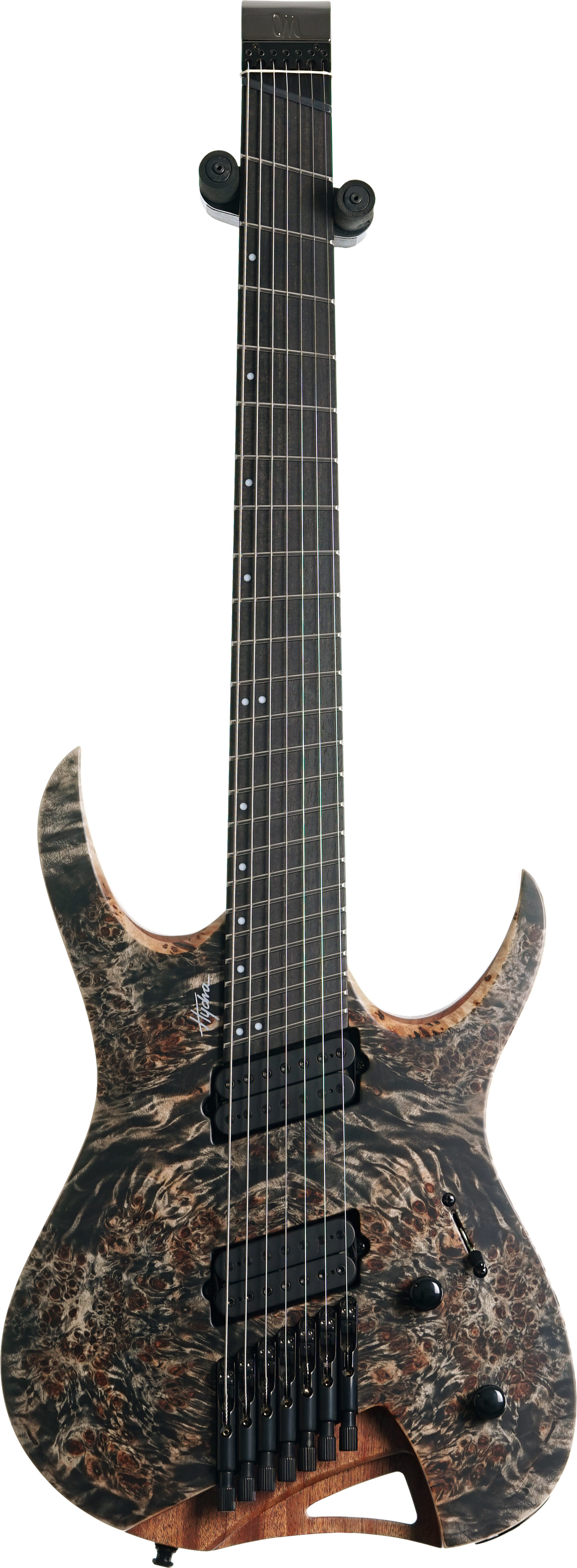 GUITARGUITAR Mayones Hydra Elite 7 VF V-Fret, Eye Poplar 3A, Trans Graphite Satine, BKP TKO #HF0000766