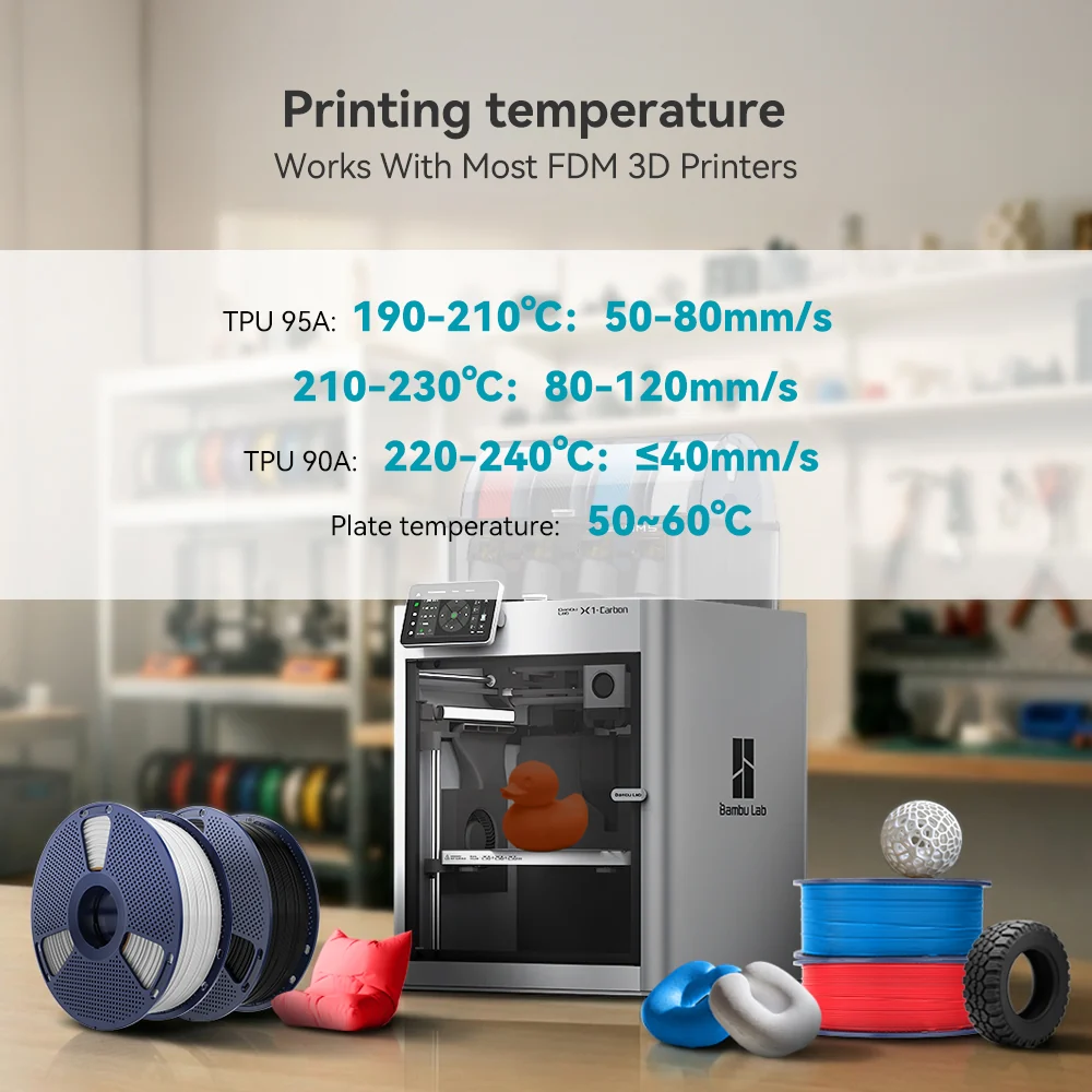 [MOQ: 3KG] TPU 3D Printer Filament 1KG, TPU 90A/TPU 95A