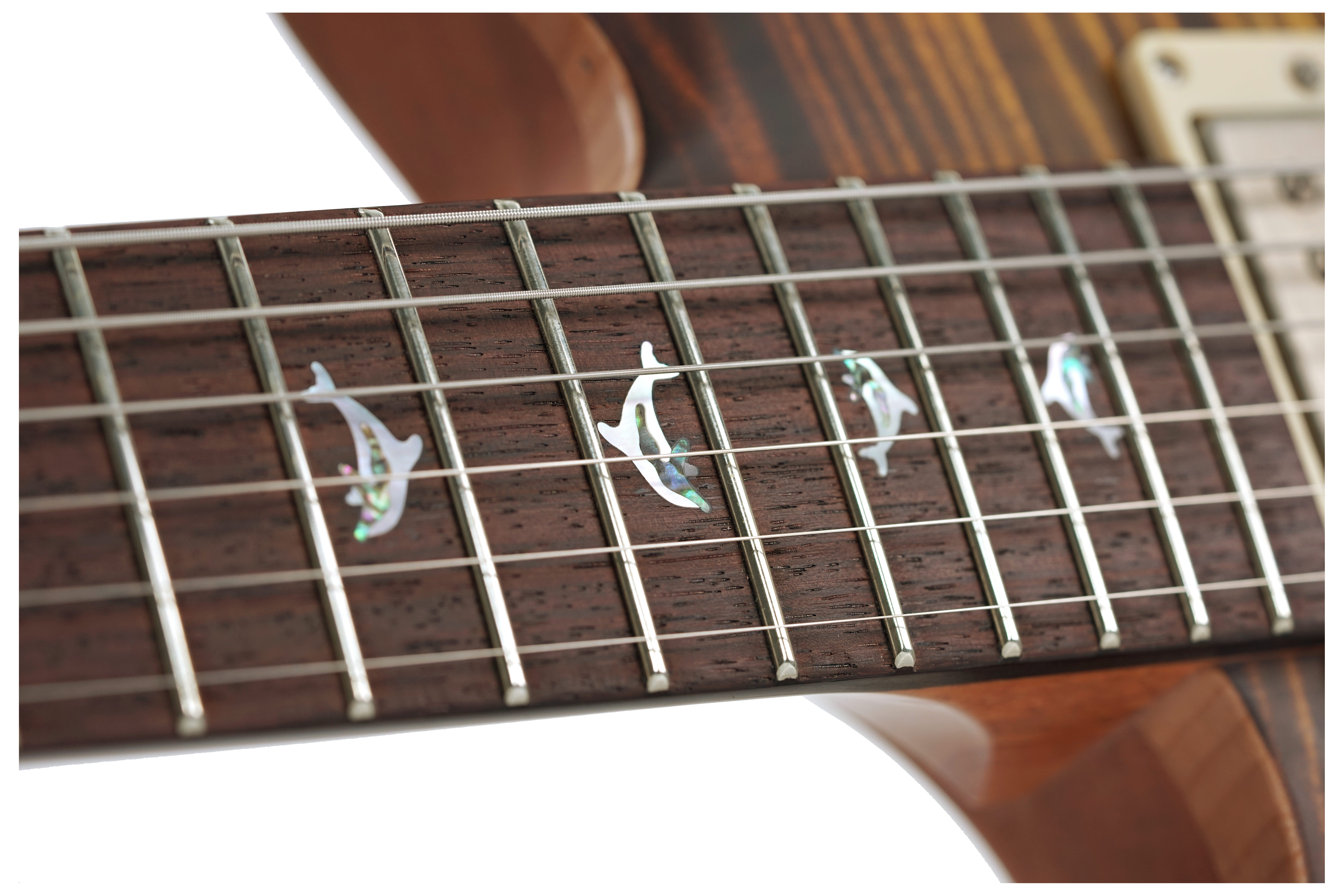 GUITARGUITAR Nik Huber Dolphin II Tigereye Burst Semigloss Finish with Exceptional Curly Maple Top and Dolphin Inlays Left Handed #34638