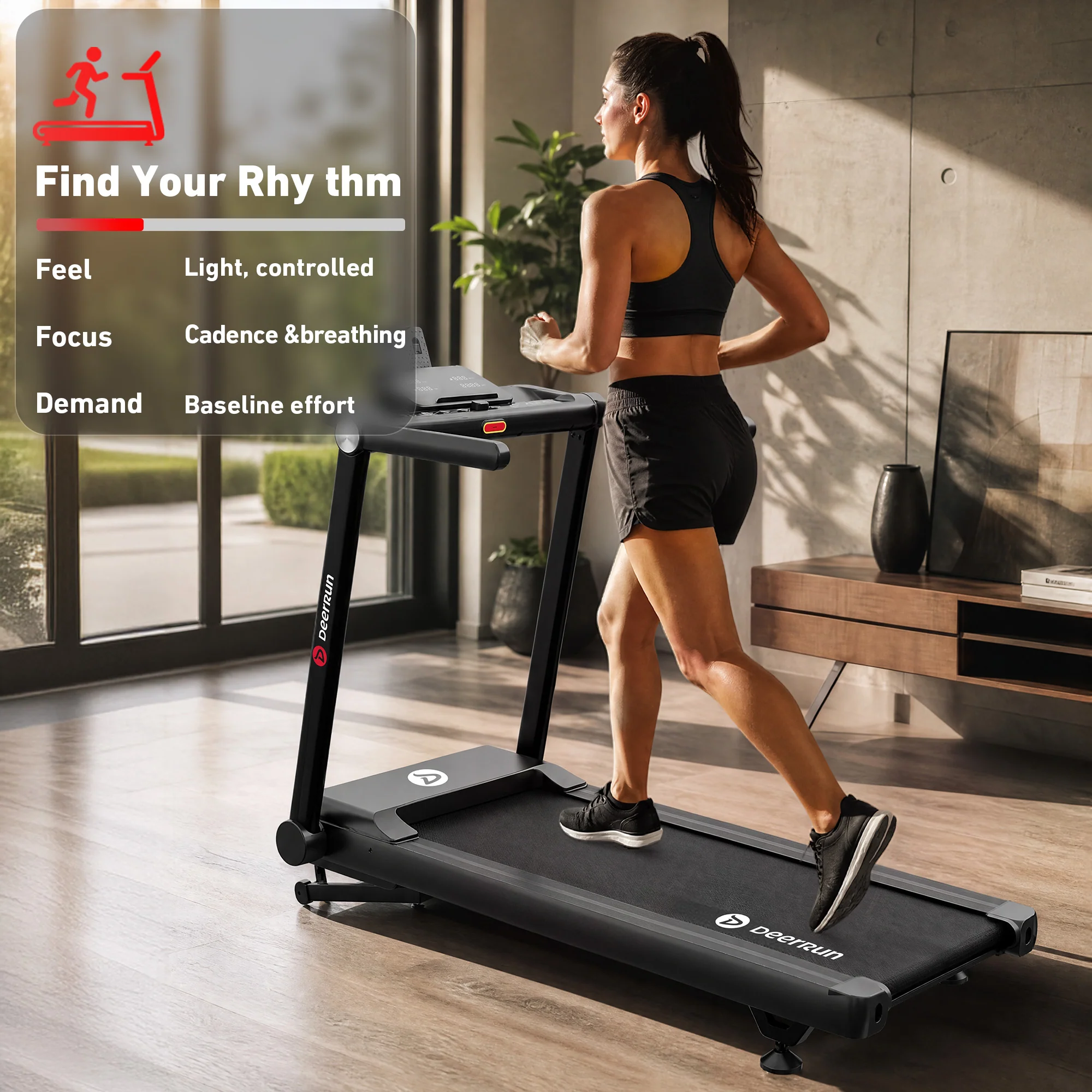 DeerRun Apex Rise 1 Challenge Training 25% Auto Incline Foldable Smart Treadmill