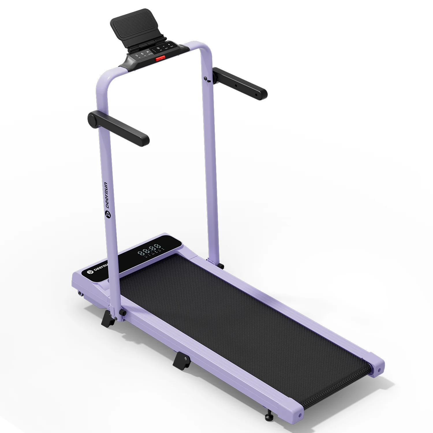 2026 New A6 Plus Handle 5% Incline 2 in 1 Foldable Treadmill with Whole Screen Upgraded Chip & NFC Support | 300 lbs, 7.5 mph, Purple