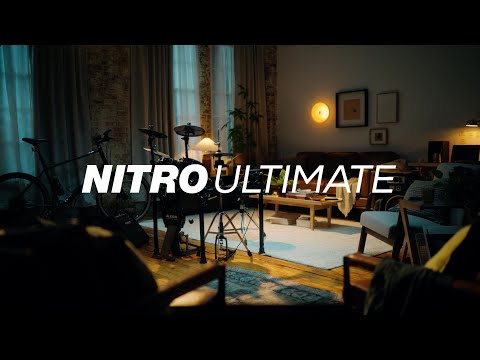GUITARGUITAR Alesis Nitro Ultimate 9-Piece Professional Electronic Drum Kit with Stand-Mounted Hi-Hat and Bluetooth
