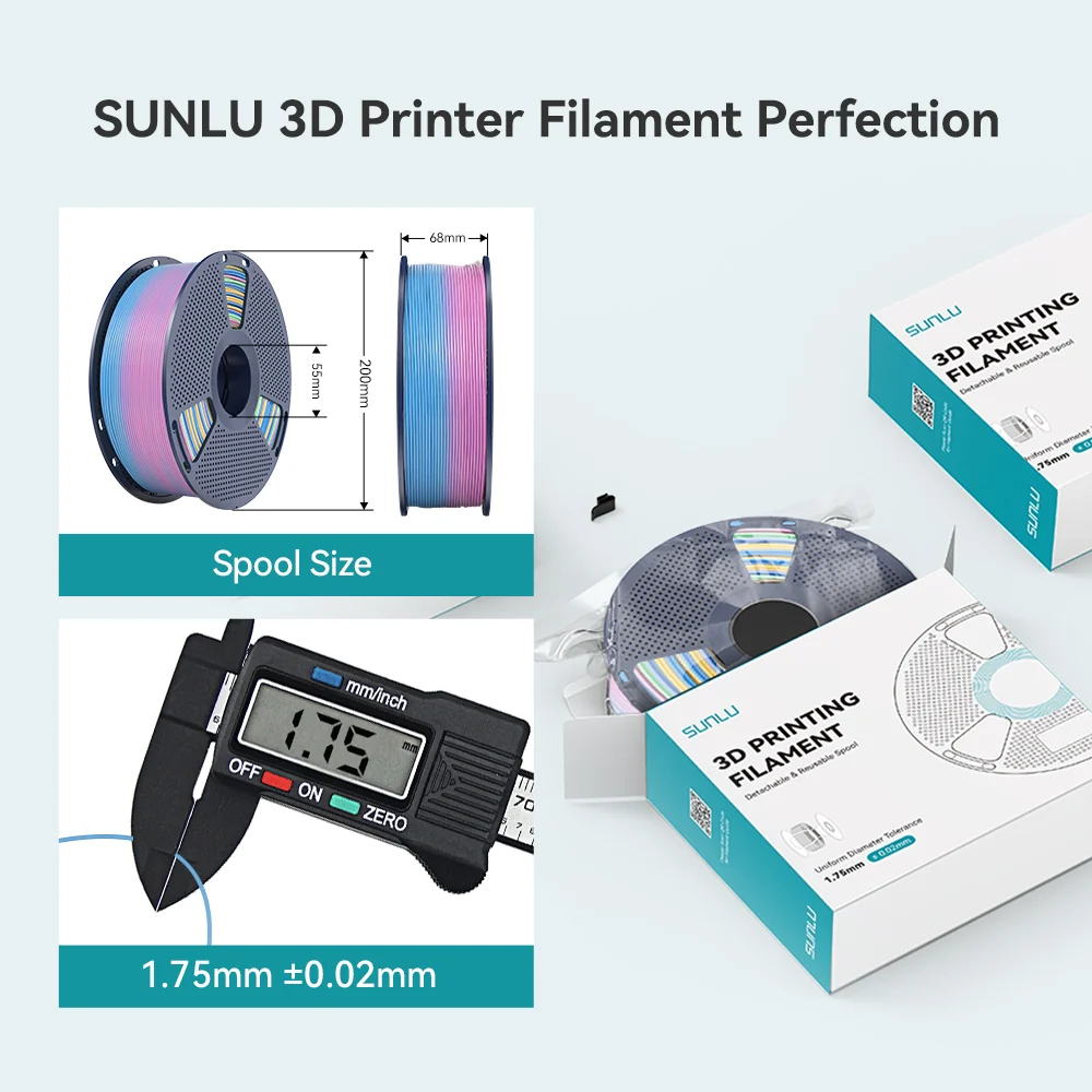 [MOQ: 3KG] PLA, SILK, PETG Rainbow Filament 3D Printer Filament 1KG