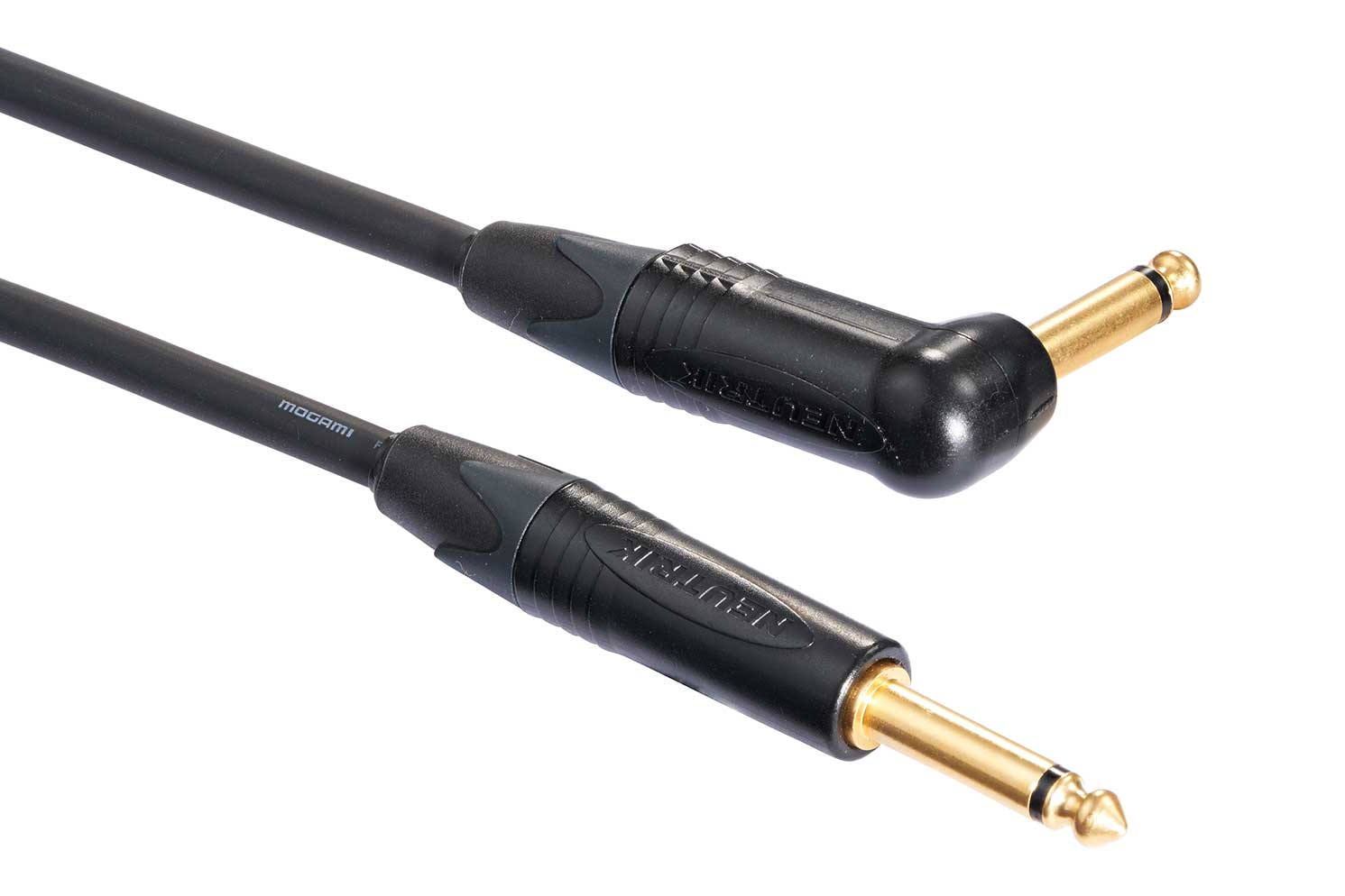 GUITARGUITAR Mogami 6m Cable with Neutrik Black and Gold Straight Jack to Right angle Jack