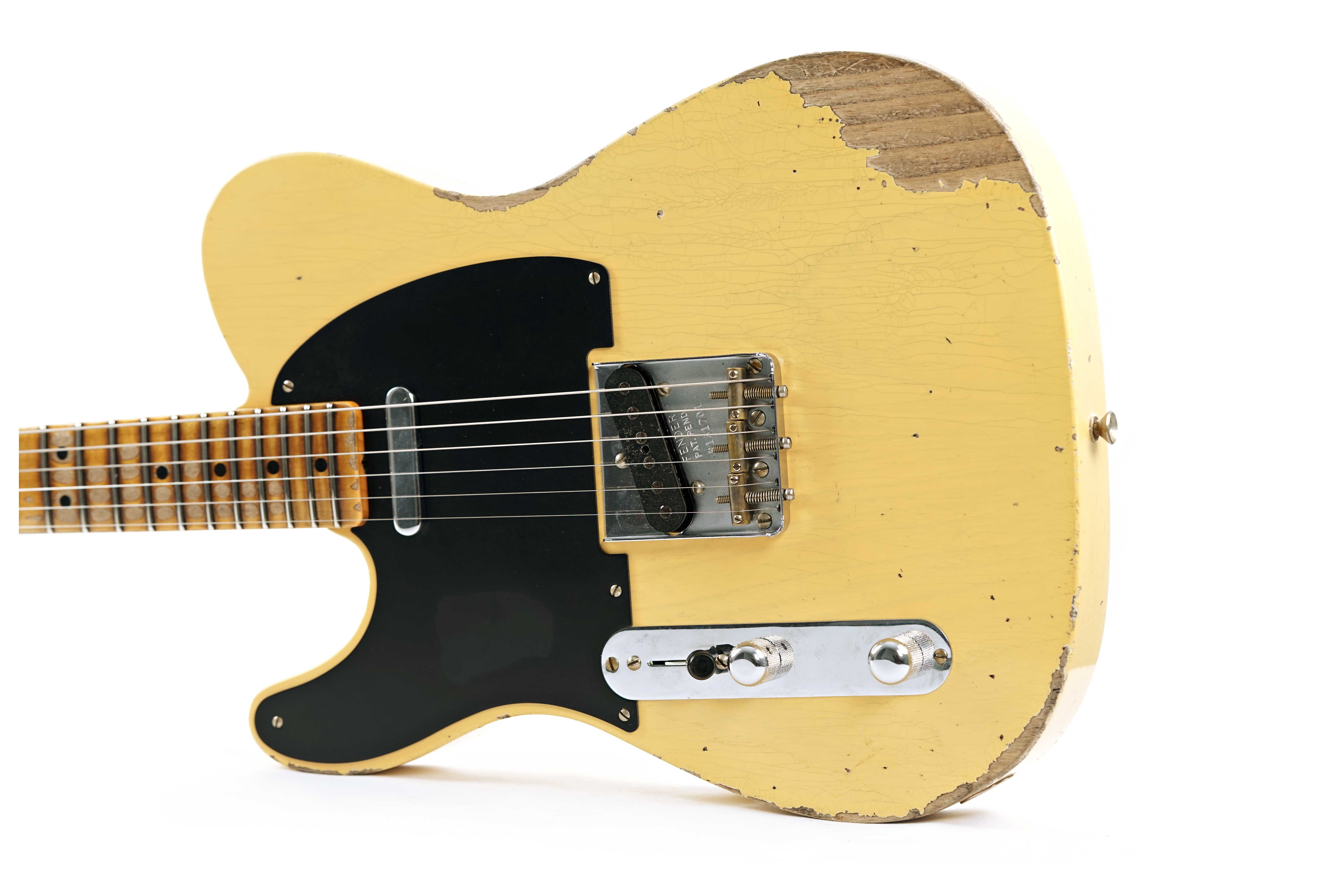 GUITARGUITAR Fender Custom Shop 1952 Telecaster Heavy Relic Aged Nocaster Blonde Maple Fingerboard Left Handed #R131701