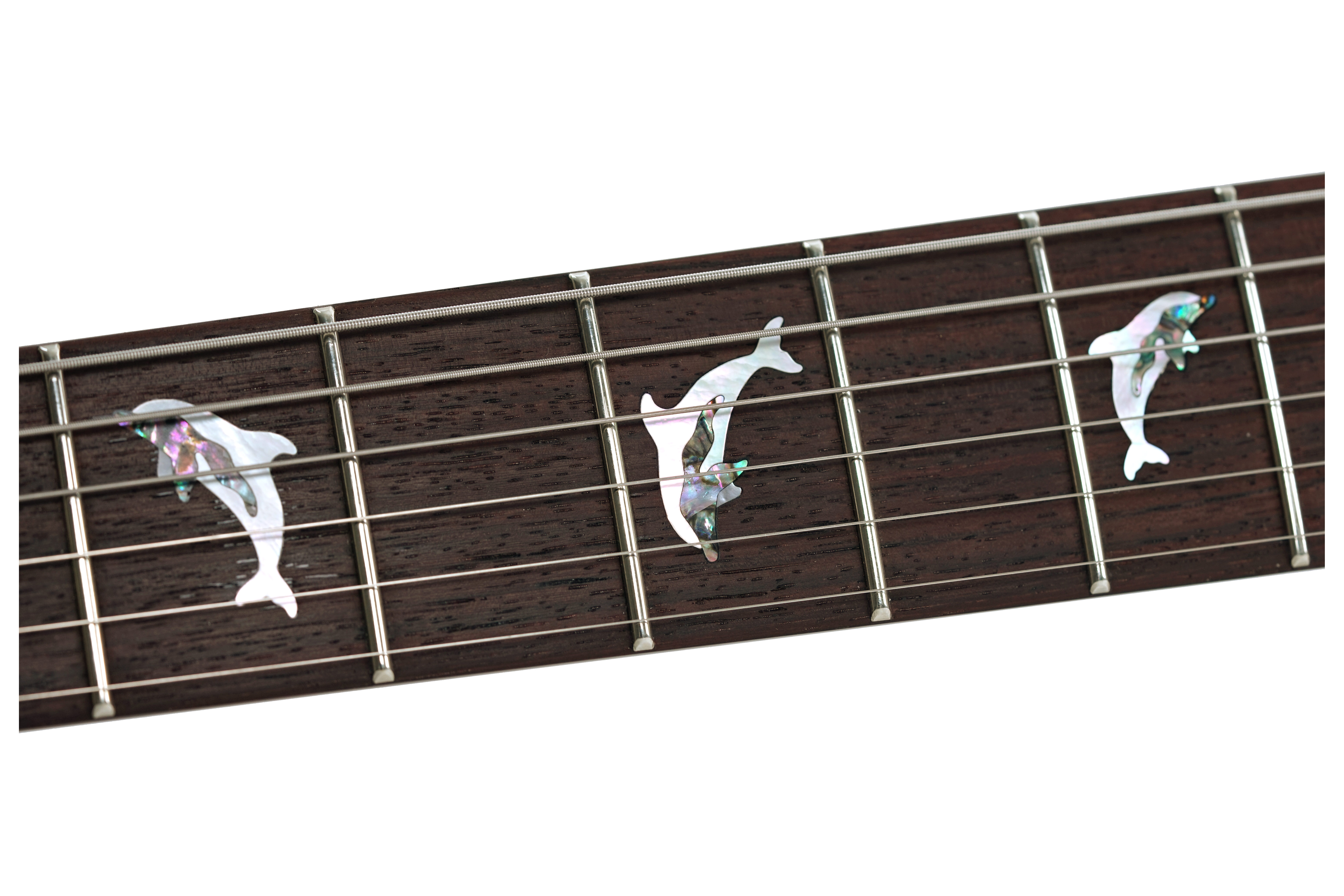 GUITARGUITAR Nik Huber Dolphin II Tigereye Burst Semigloss Finish with Exceptional Curly Maple Top and Dolphin Inlays Left Handed #34638