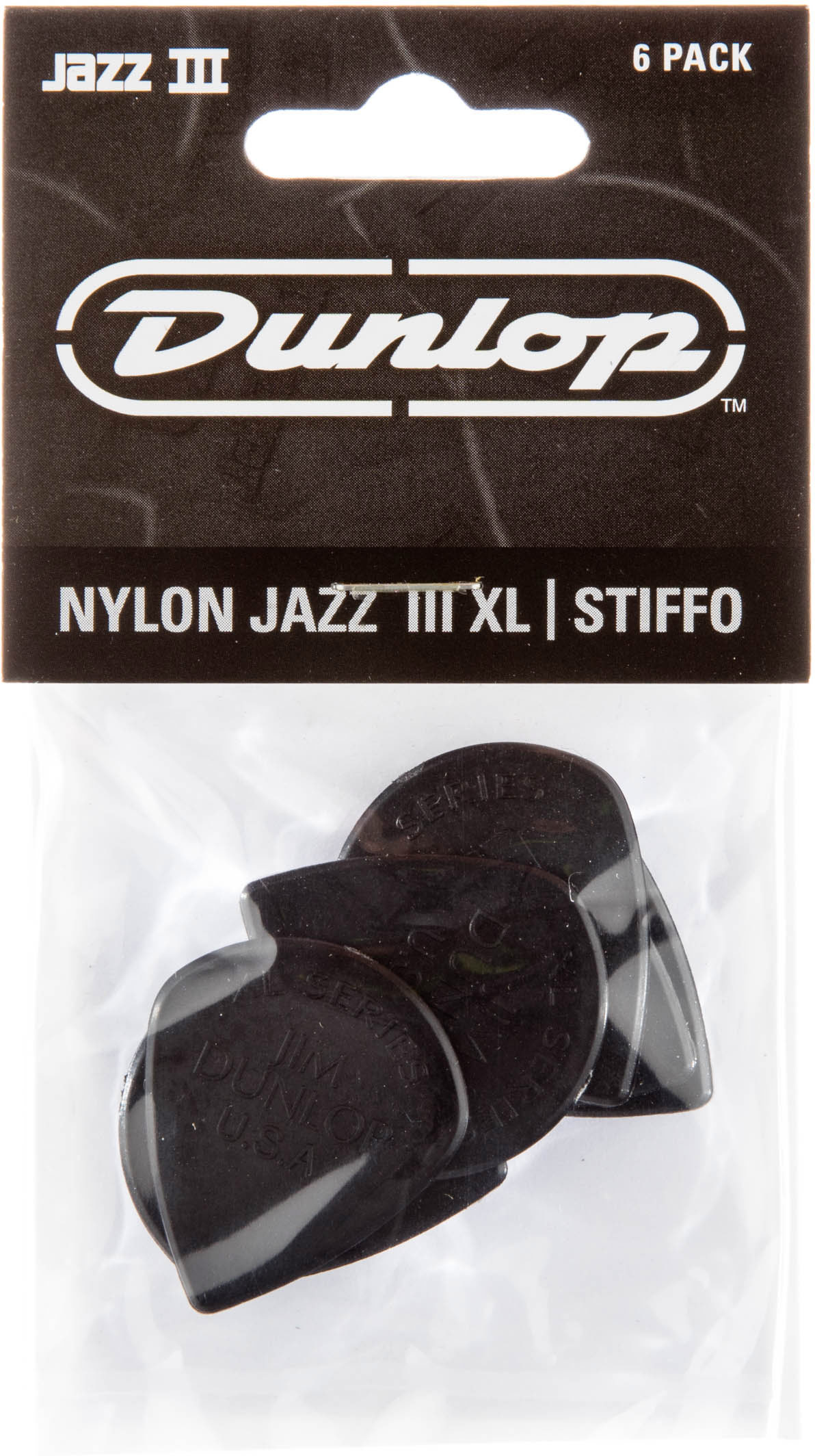 GUITARGUITAR Dunlop 47PXLS Nylon Jazz III XL Stiffo 6/Play Pack Picks